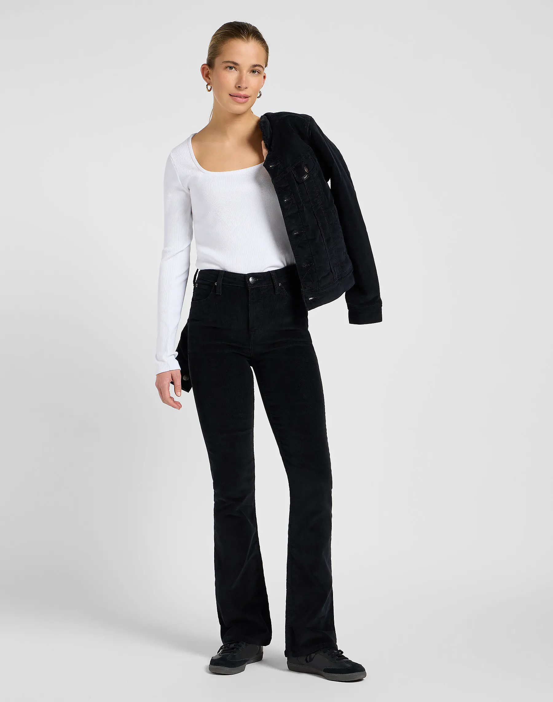 Lee - BREESE BOOT / BLACK - Női kordbársony nadrág