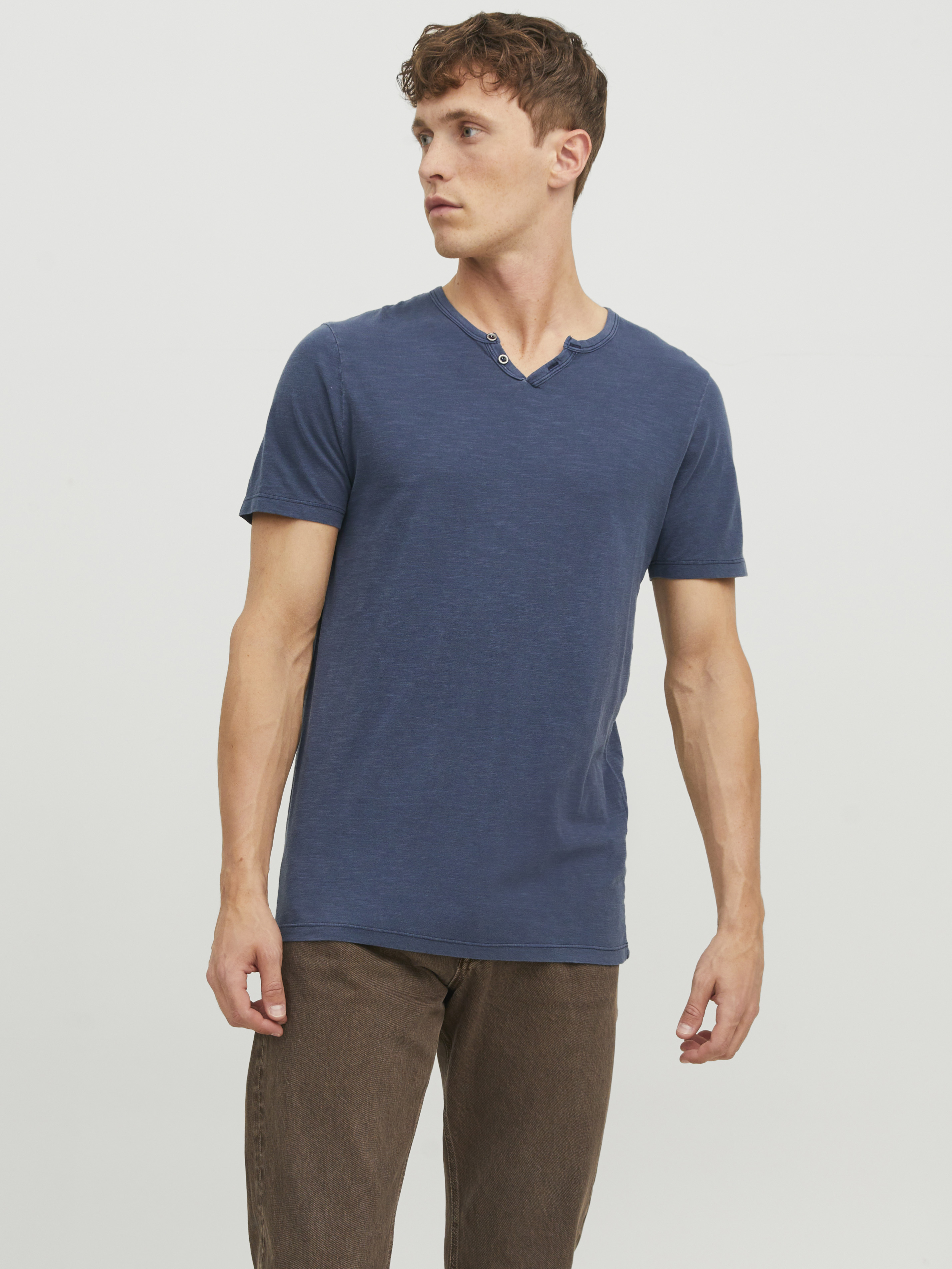 Jack & Jones - Split Neck - Férfi póló