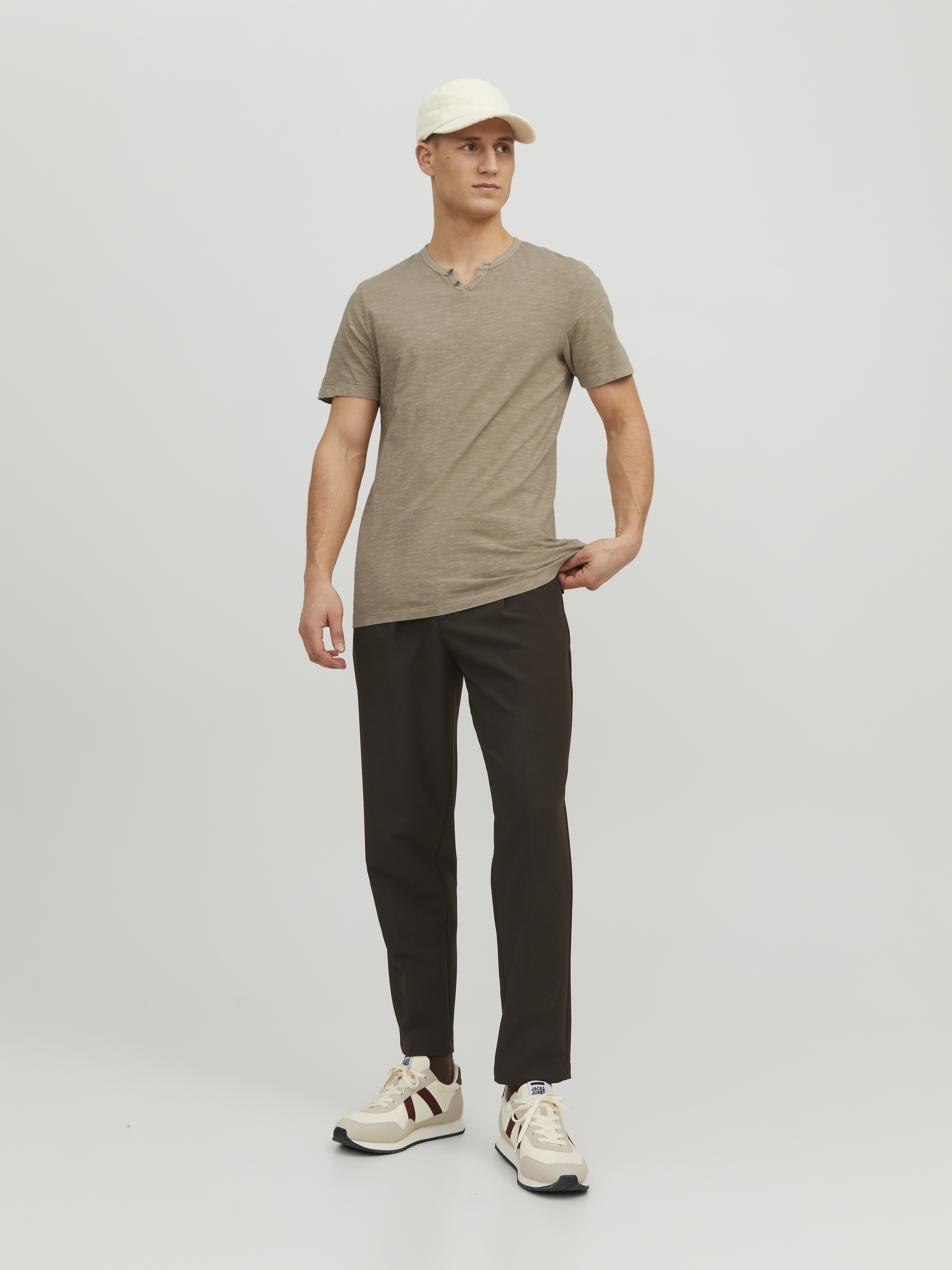 Jack & Jones - Split Neck - Férfi póló