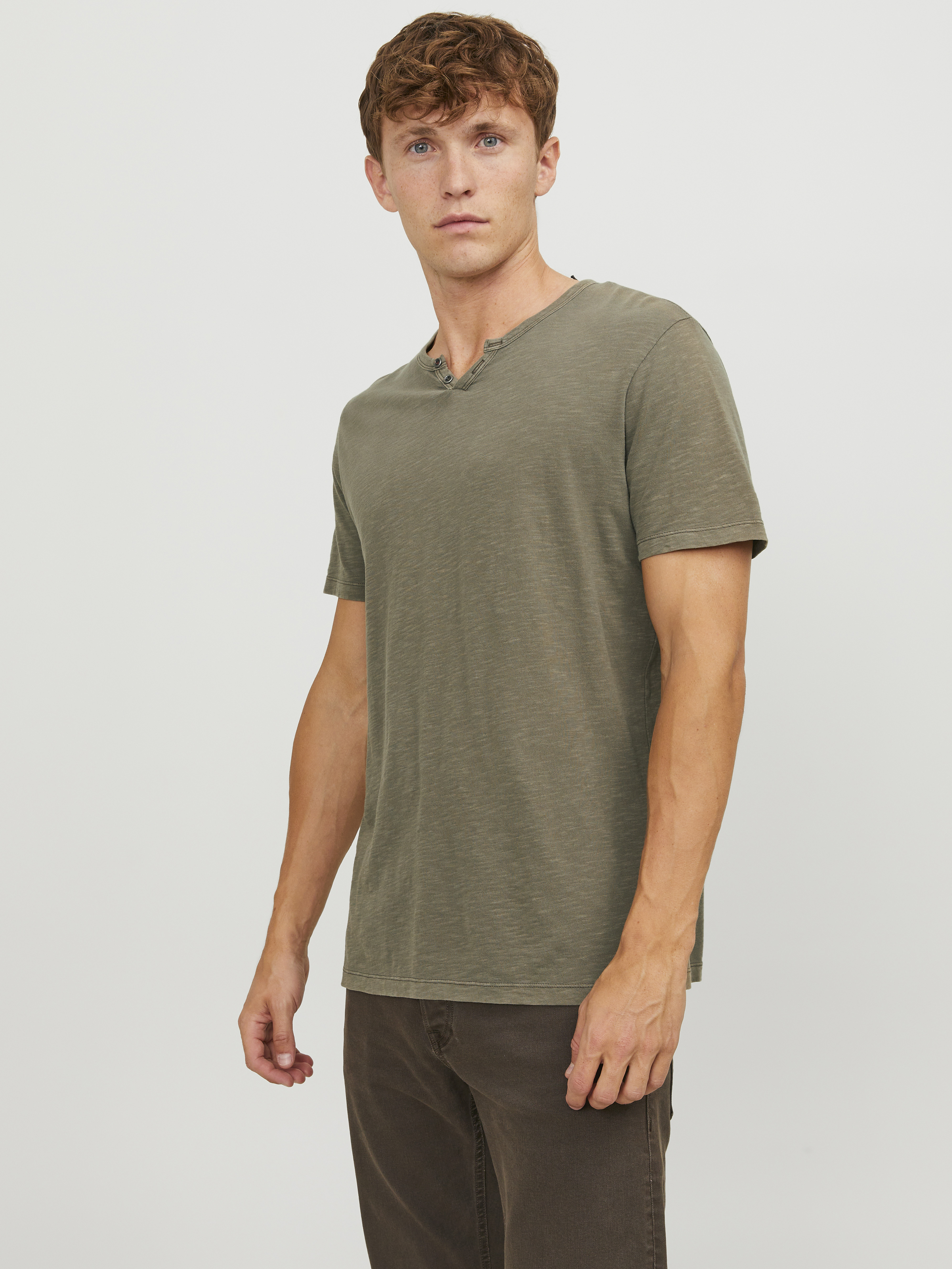 Jack & Jones - Split Neck - Férfi póló