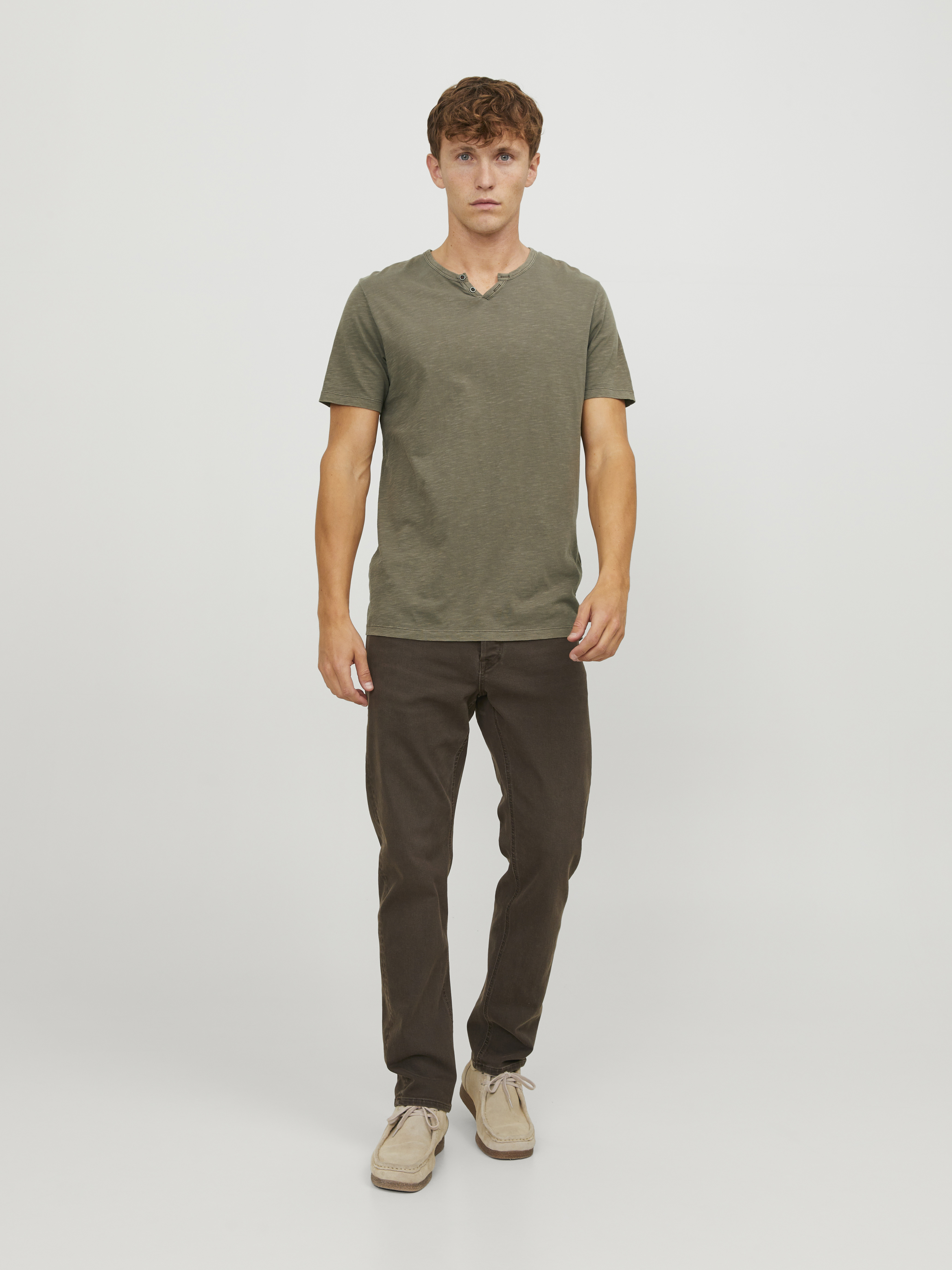 Jack & Jones - Split Neck - Férfi póló