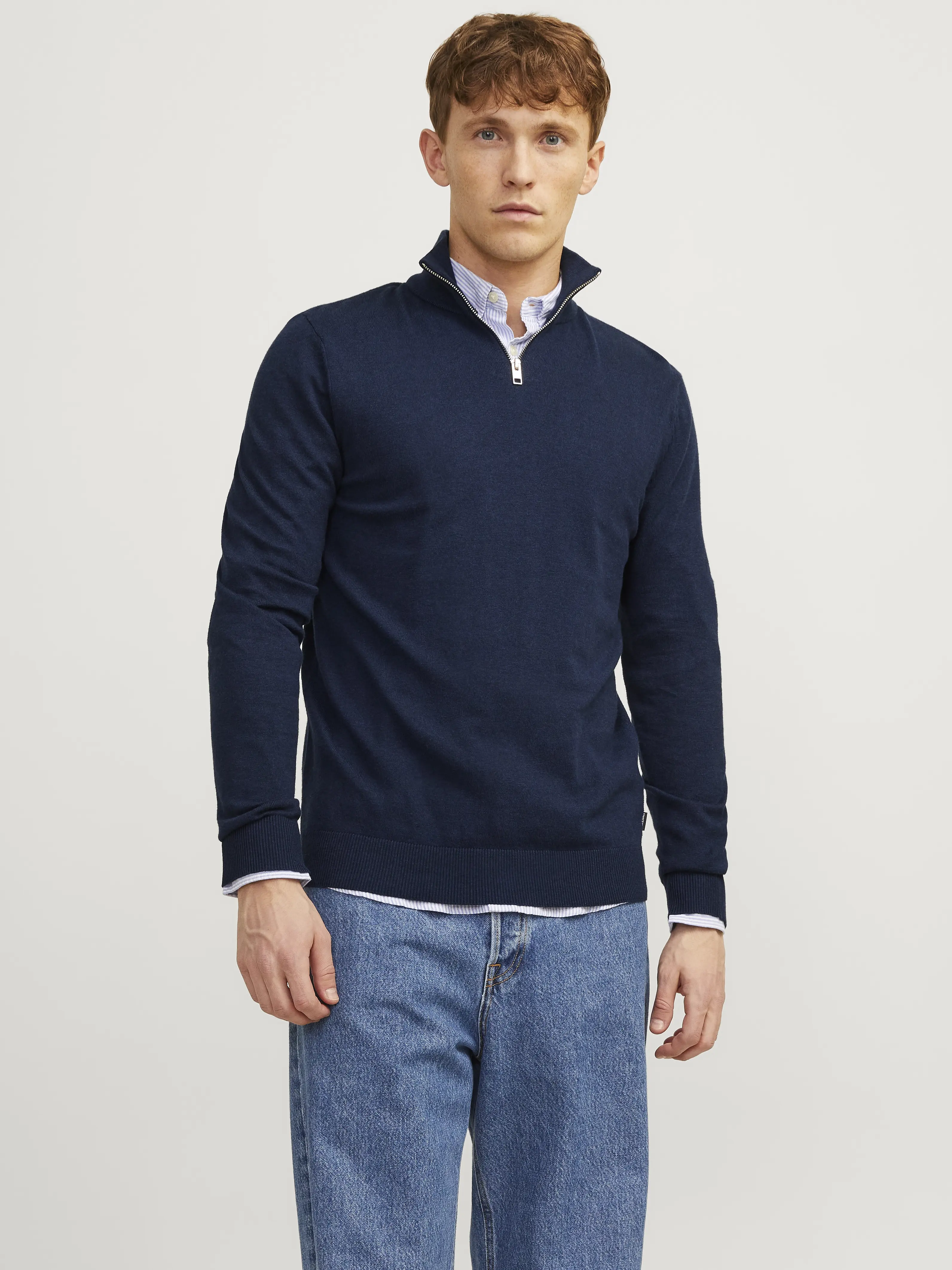 Jack & Jones - EMIL / Blue - Elegáns Férfi pulóver