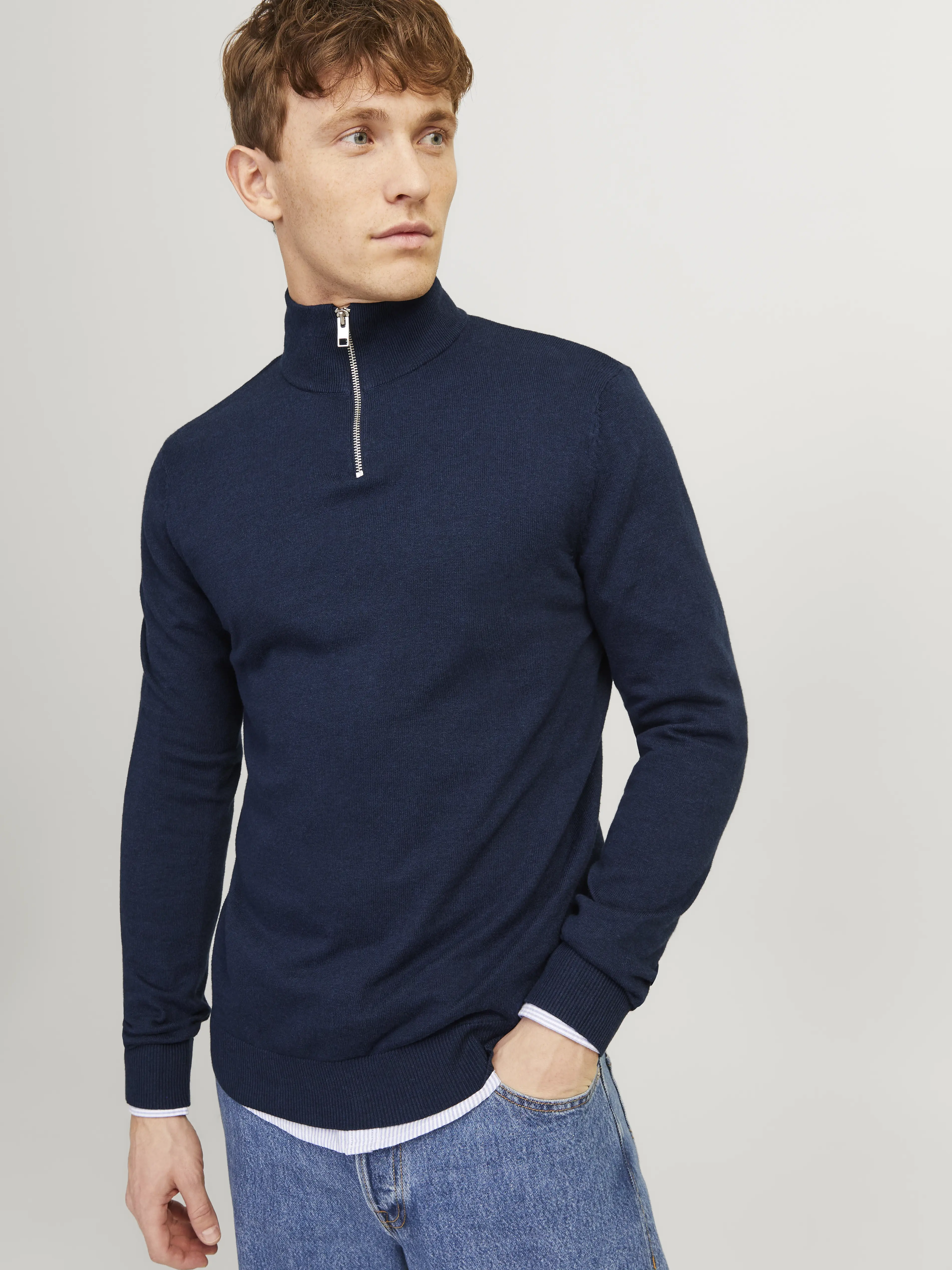 Jack & Jones - EMIL / Blue - Elegáns Férfi pulóver