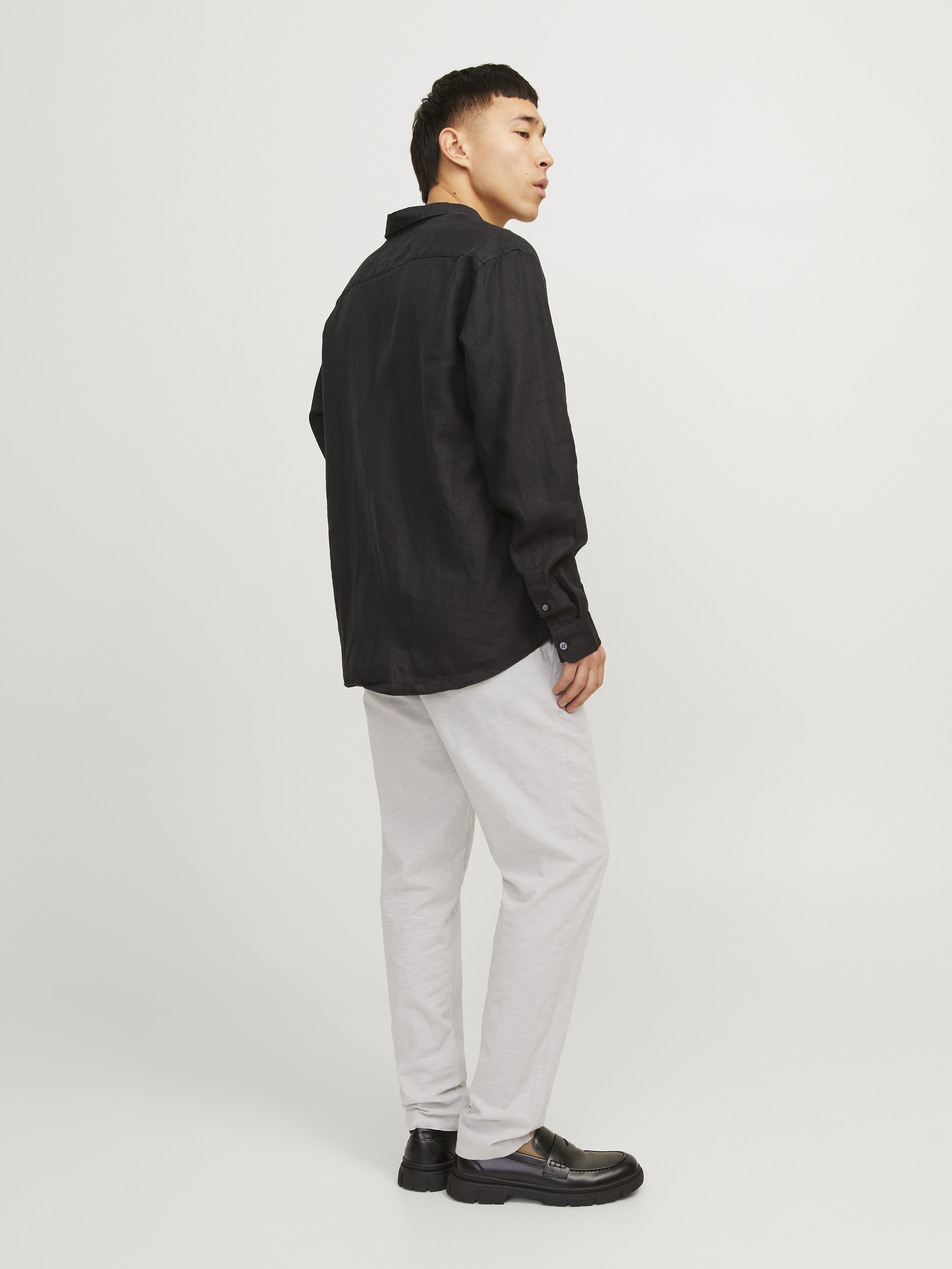 Jack & Jones - Stace Summer Linen / Crockery Melange - Férfi lenvászon nadrág Jack & Jones - Stace Summer Linen / Crockery Melange - Férfi lenvászon nadrág