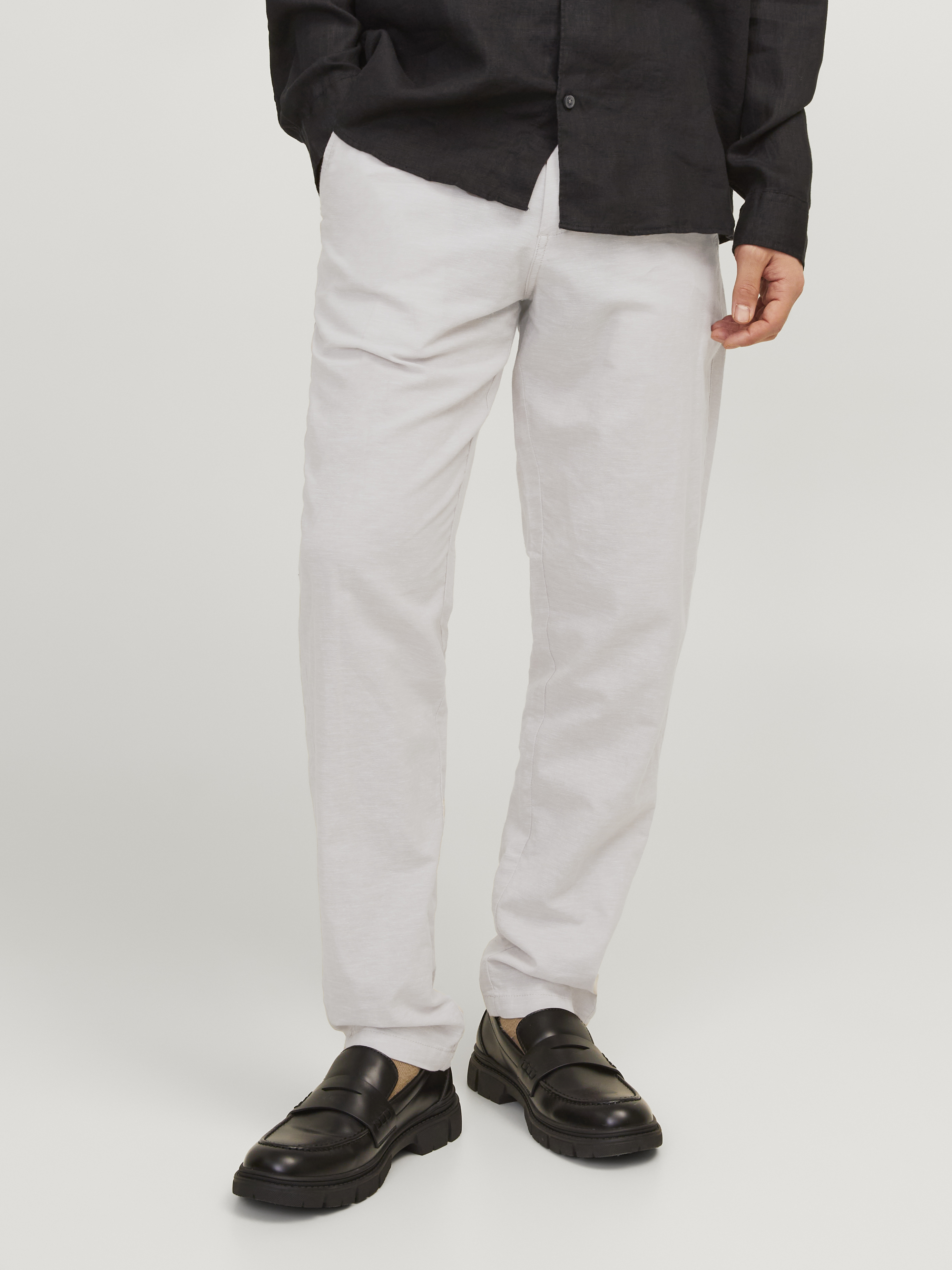 Jack & Jones - Stace Summer Linen / Crockery Melange - Férfi lenvászon nadrág Jack & Jones - Stace Summer Linen / Crockery Melange - Férfi lenvászon nadrág