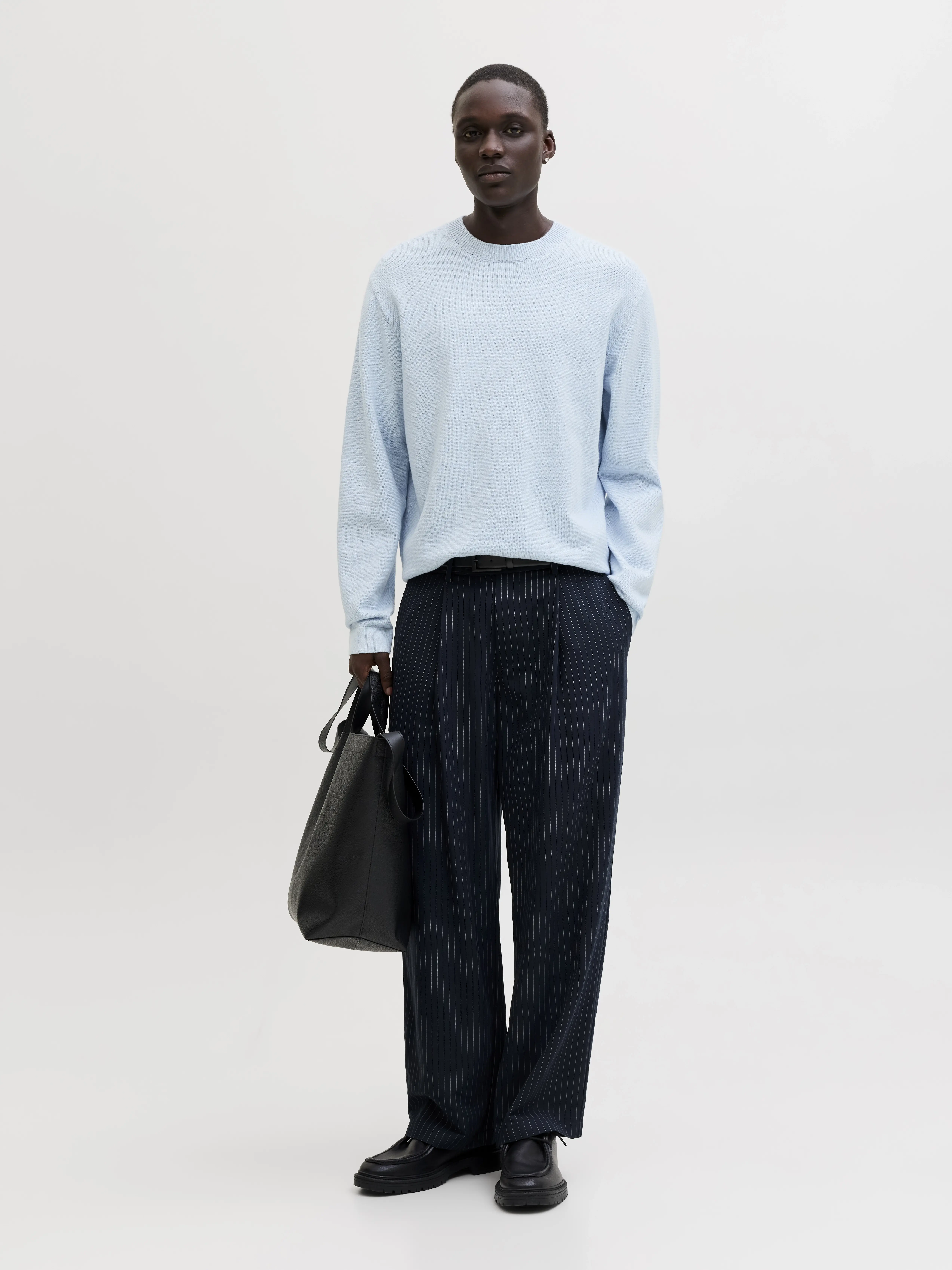 Jack & Jones - BLAMILANO / Blue - Elegáns Férfi pulóver