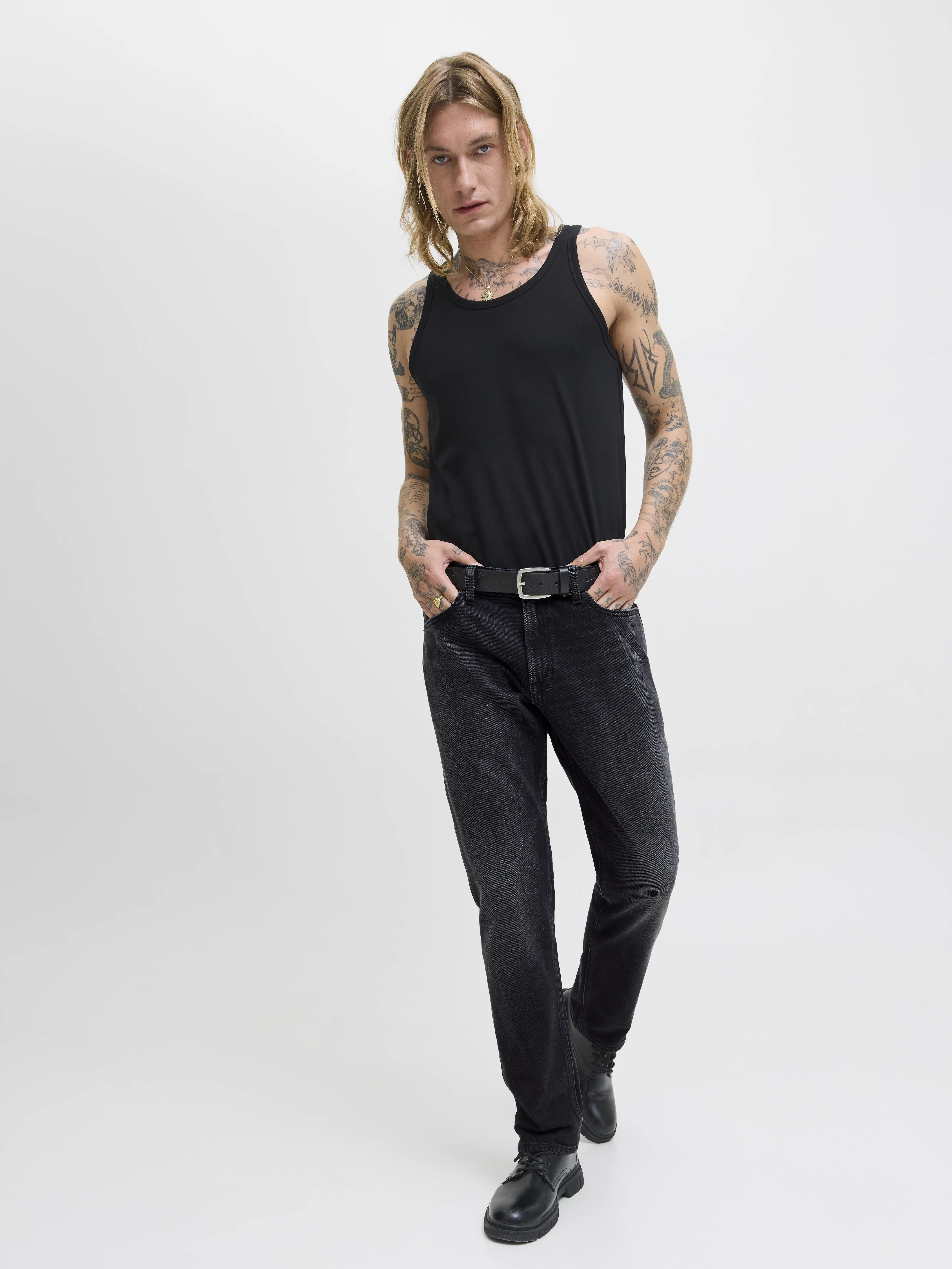 Jack & Jones - CLARK / Black - Férfi farmernadrág