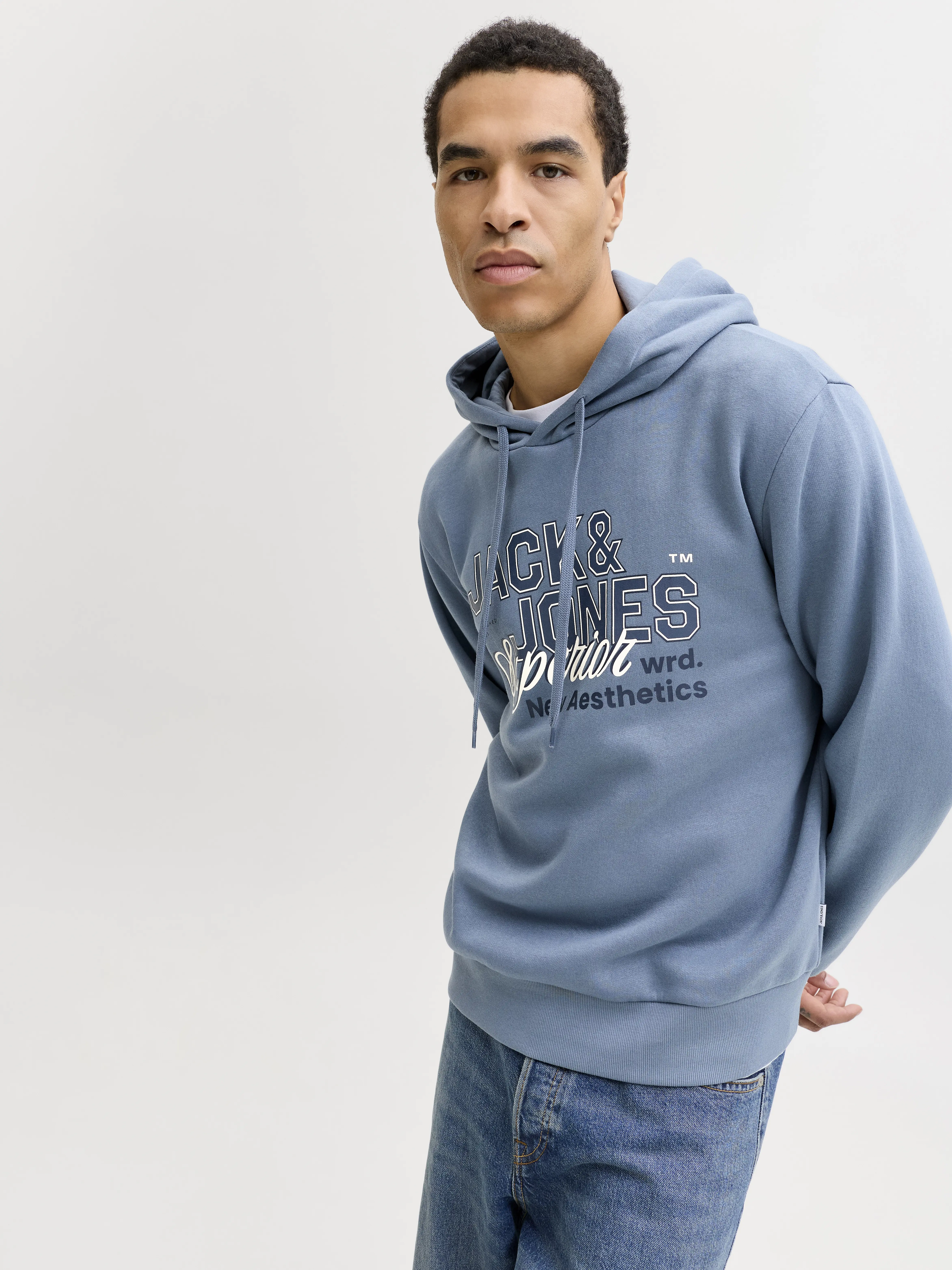 Jack & Jones - LOGO / Grey - Sportos Férfi pulóver