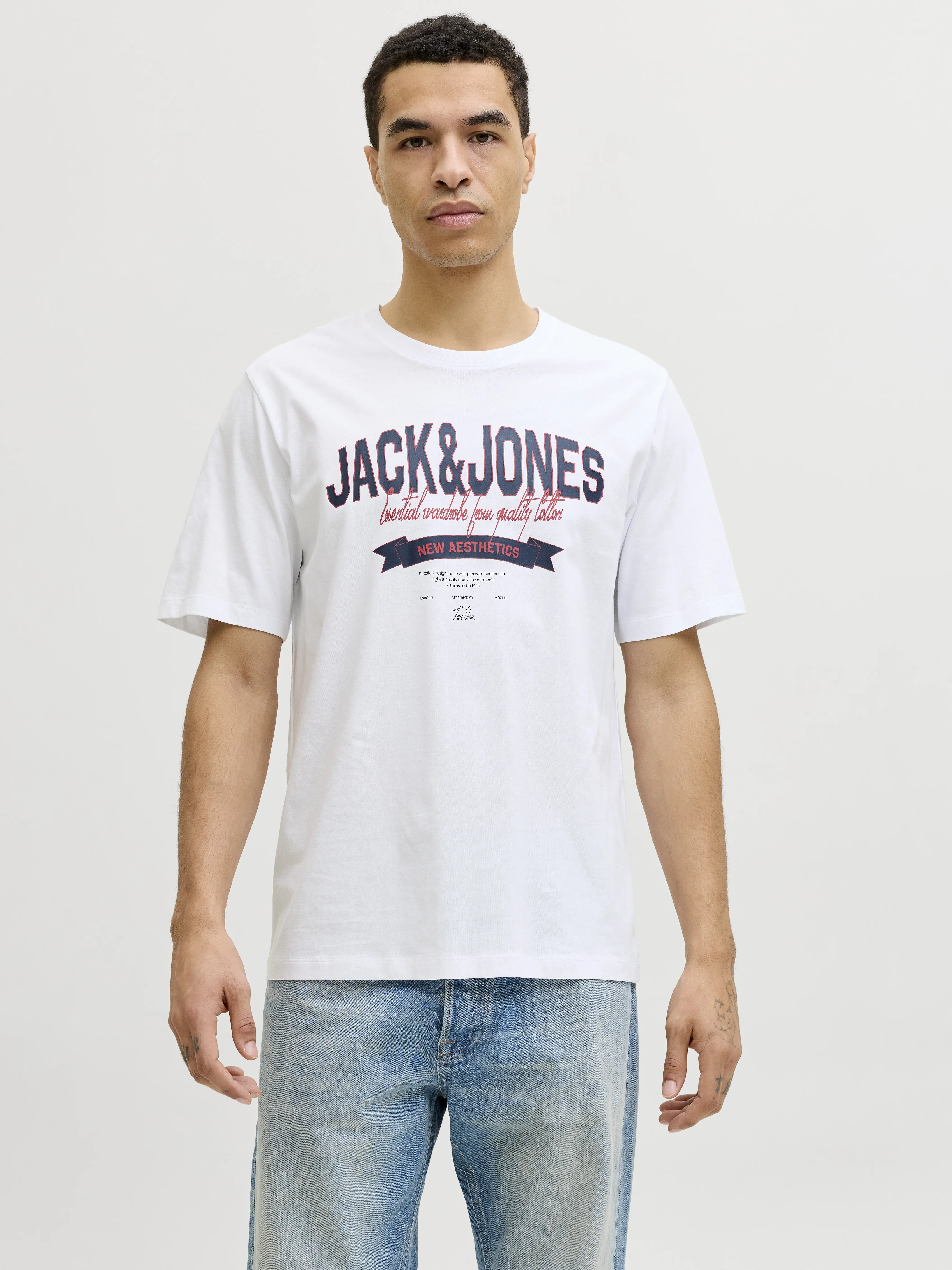 Jack & Jones - LOGO / White - Férfi póló