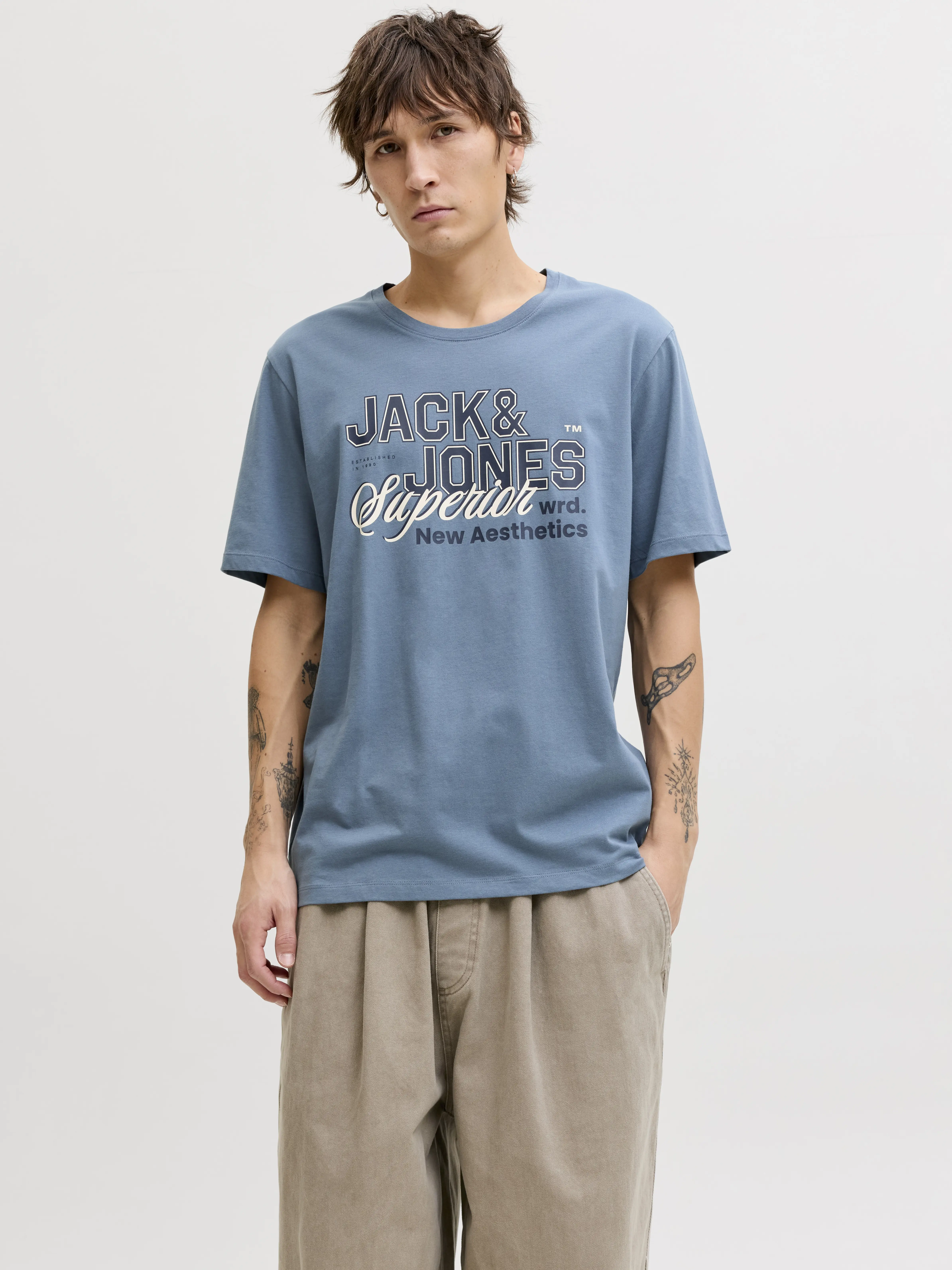 Jack & Jones - LOGO / Grey - Férfi póló