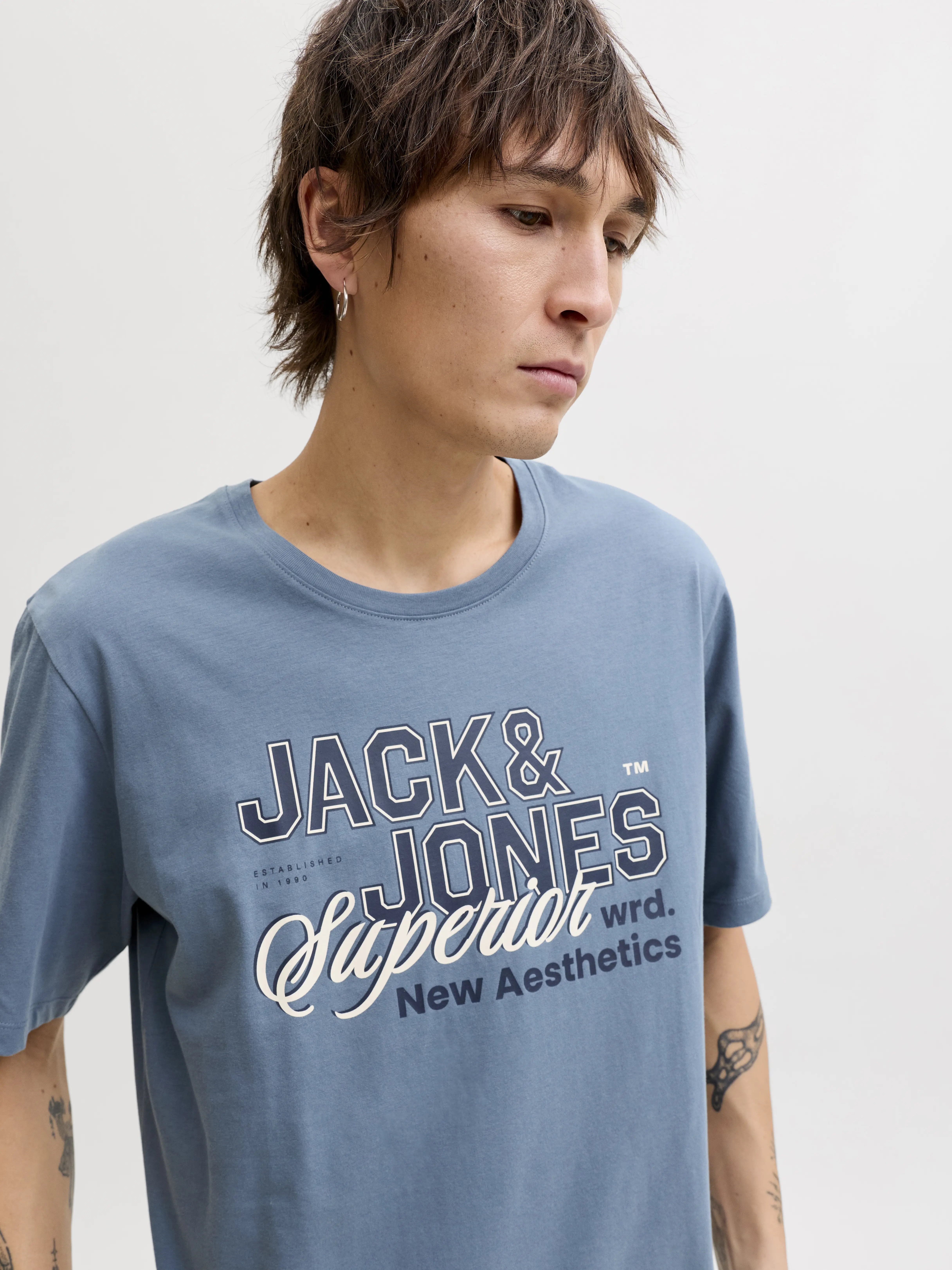 Jack & Jones - LOGO / Grey - Férfi póló