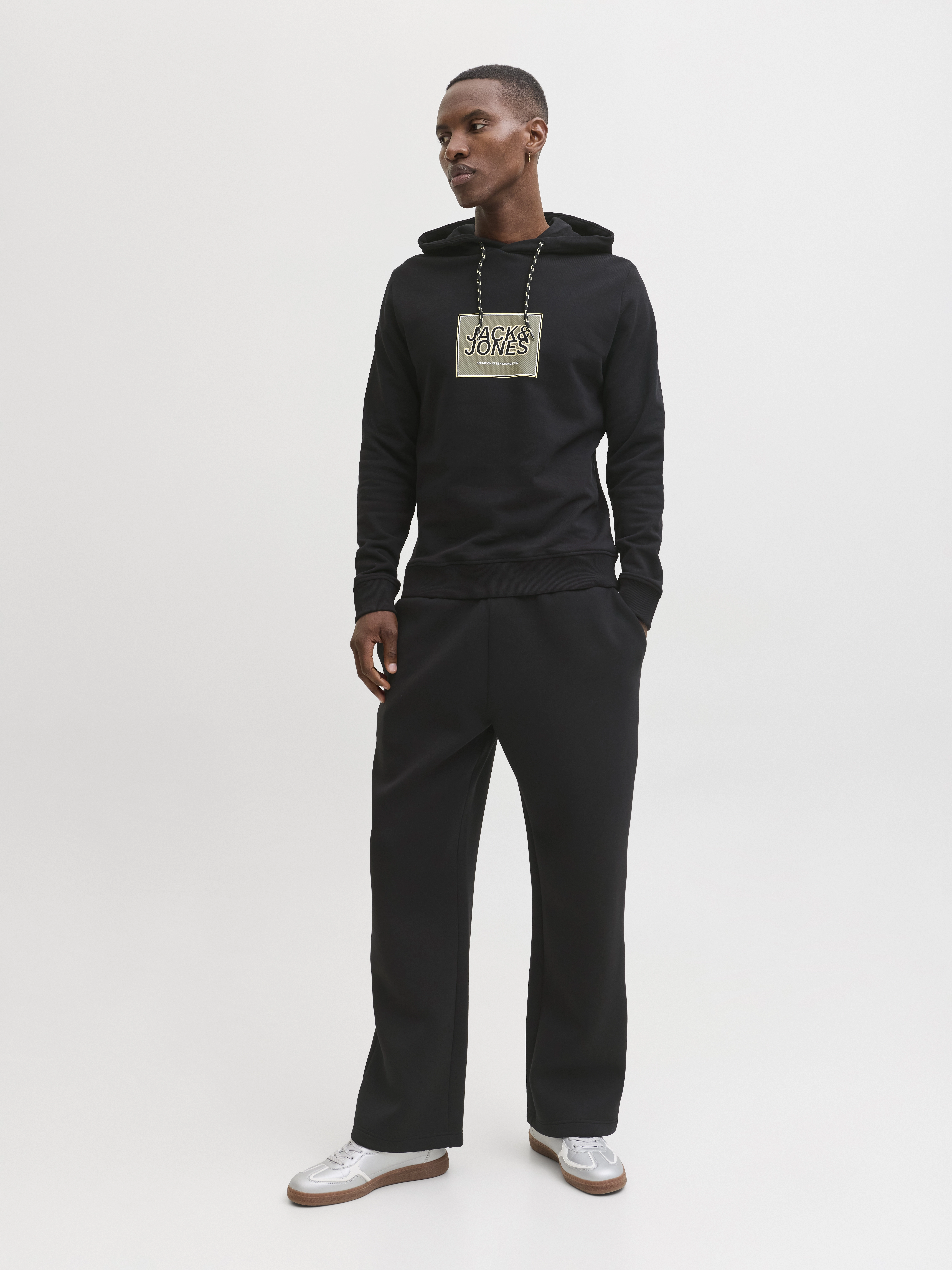 Jack & Jones - RAIN / Black - Sportos Férfi pulóver