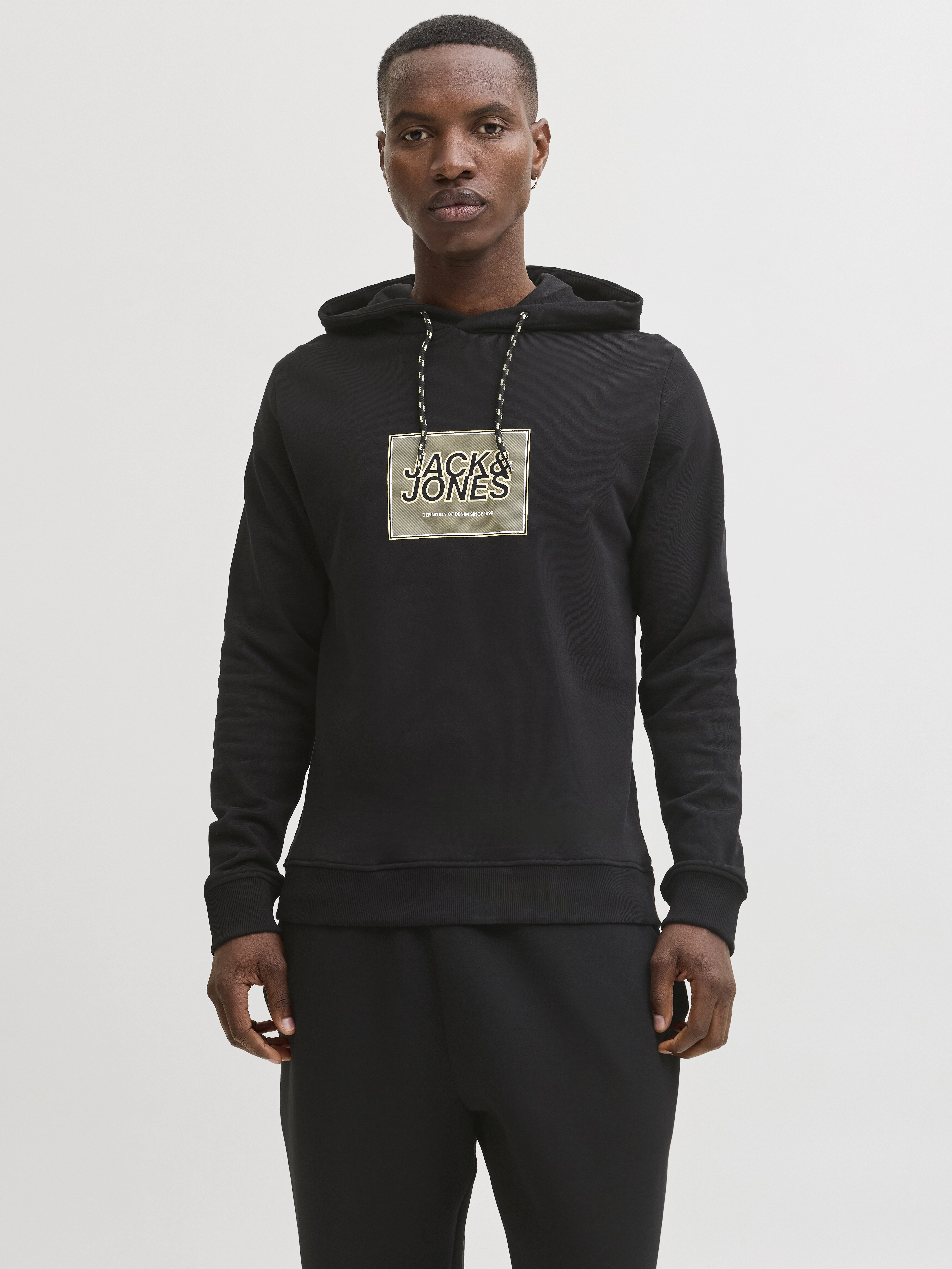 Jack & Jones - RAIN / Black - Sportos Férfi pulóver