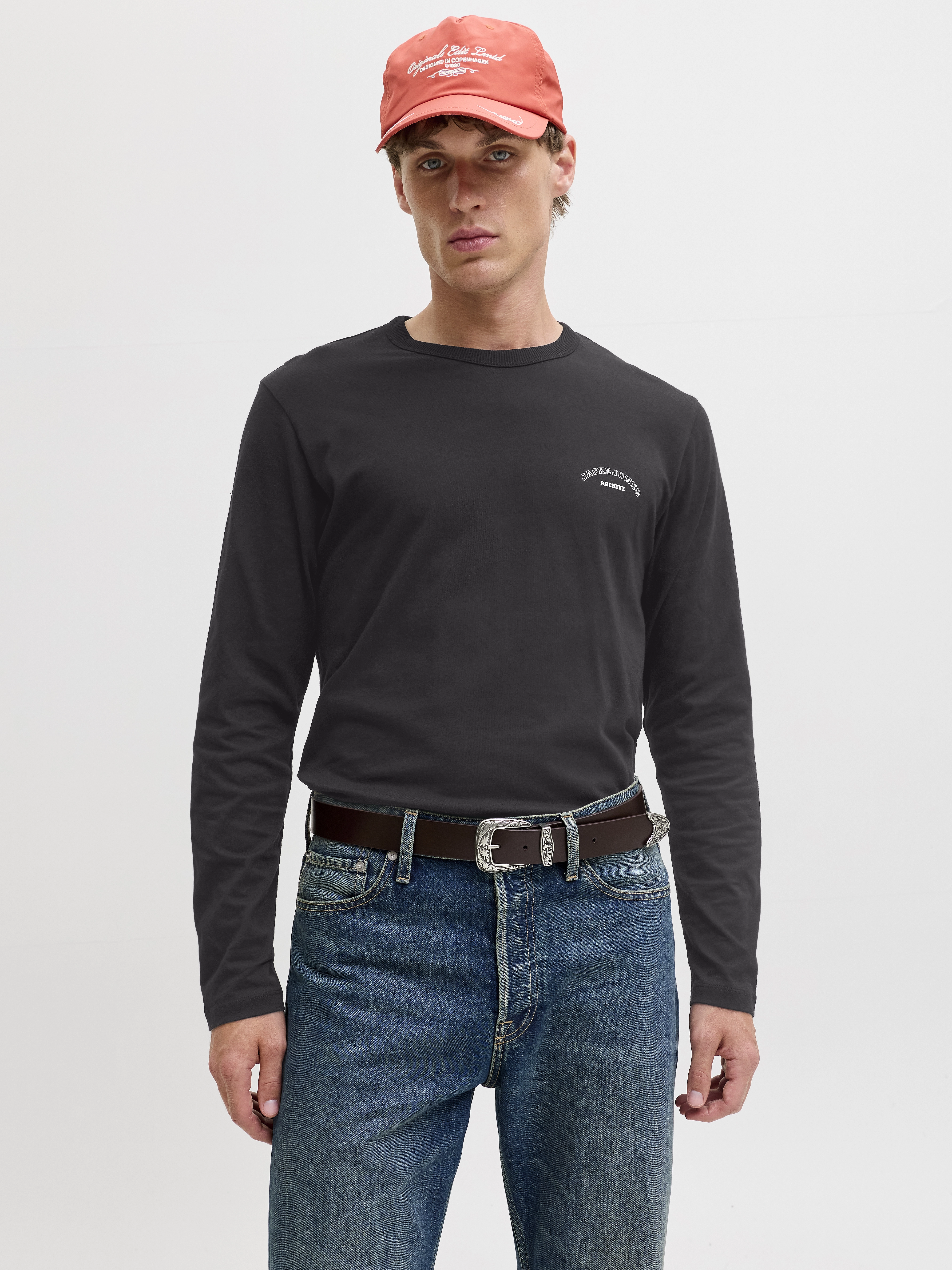 Jack & Jones - COLLEGE / Black - Férfi póló