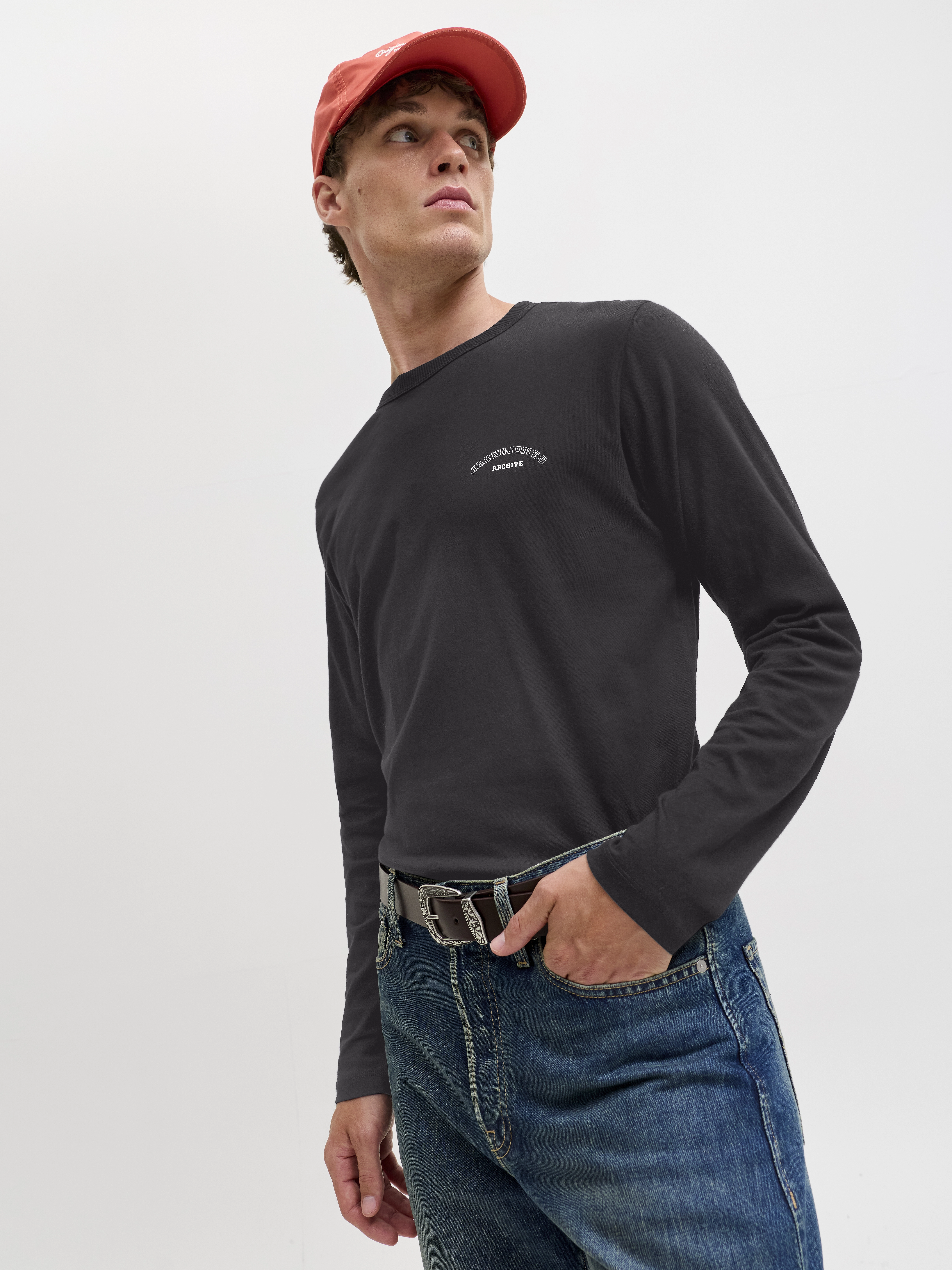 Jack & Jones - COLLEGE / Black - Férfi póló