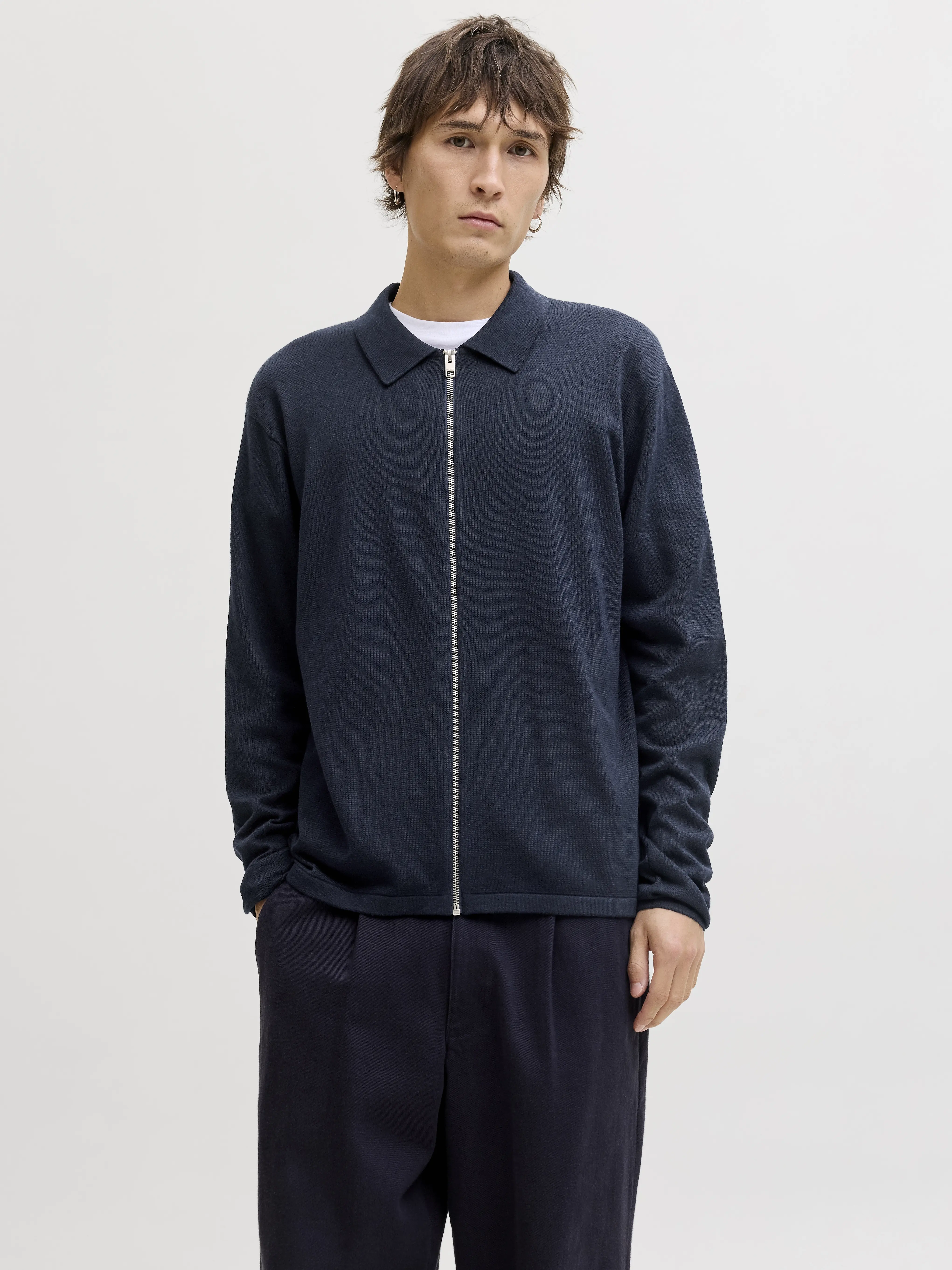 Jack & Jones - JLE / Blue - Elegáns Férfi pulóver