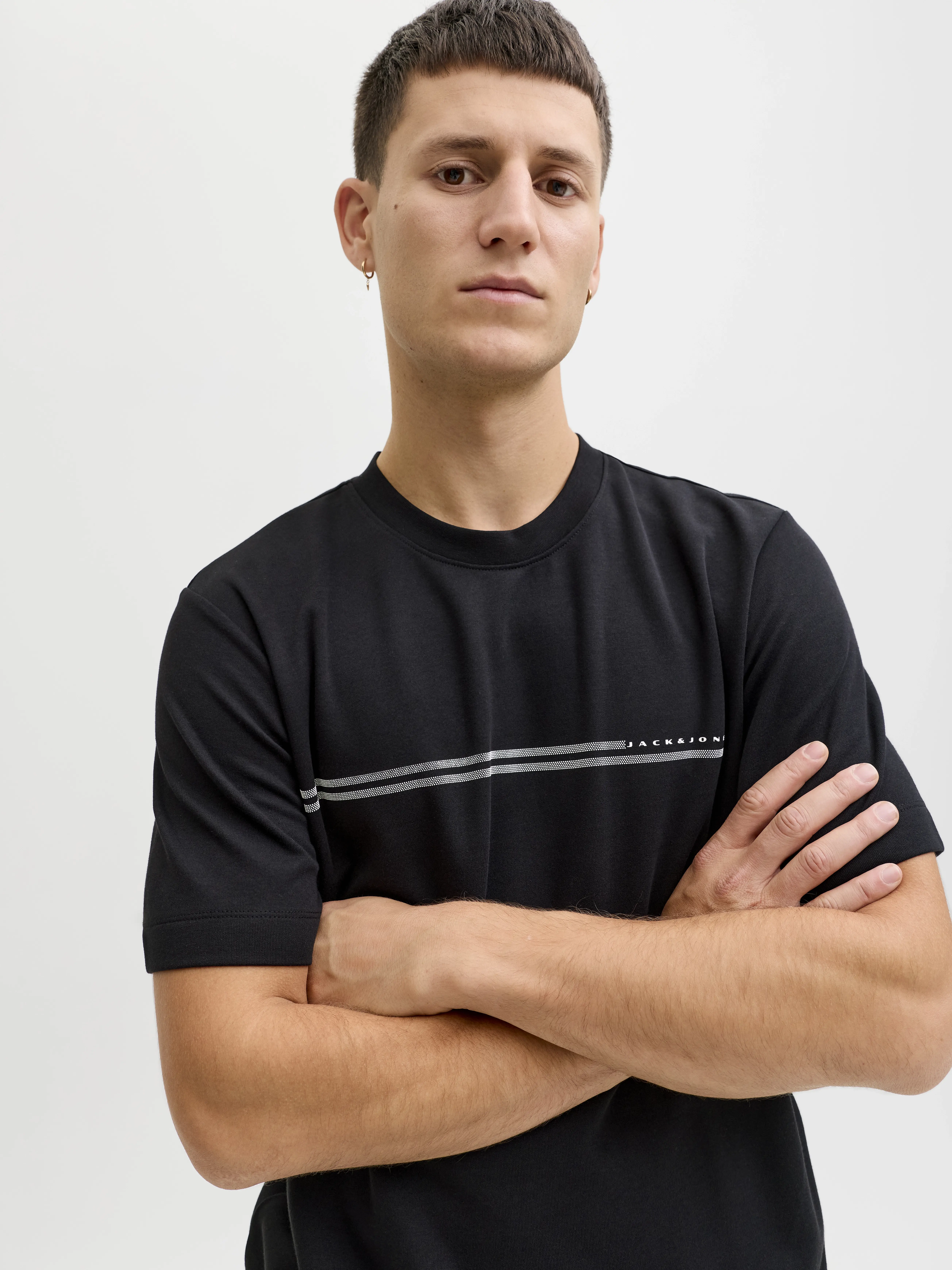 Jack & Jones - FUSION / Black - Férfi póló