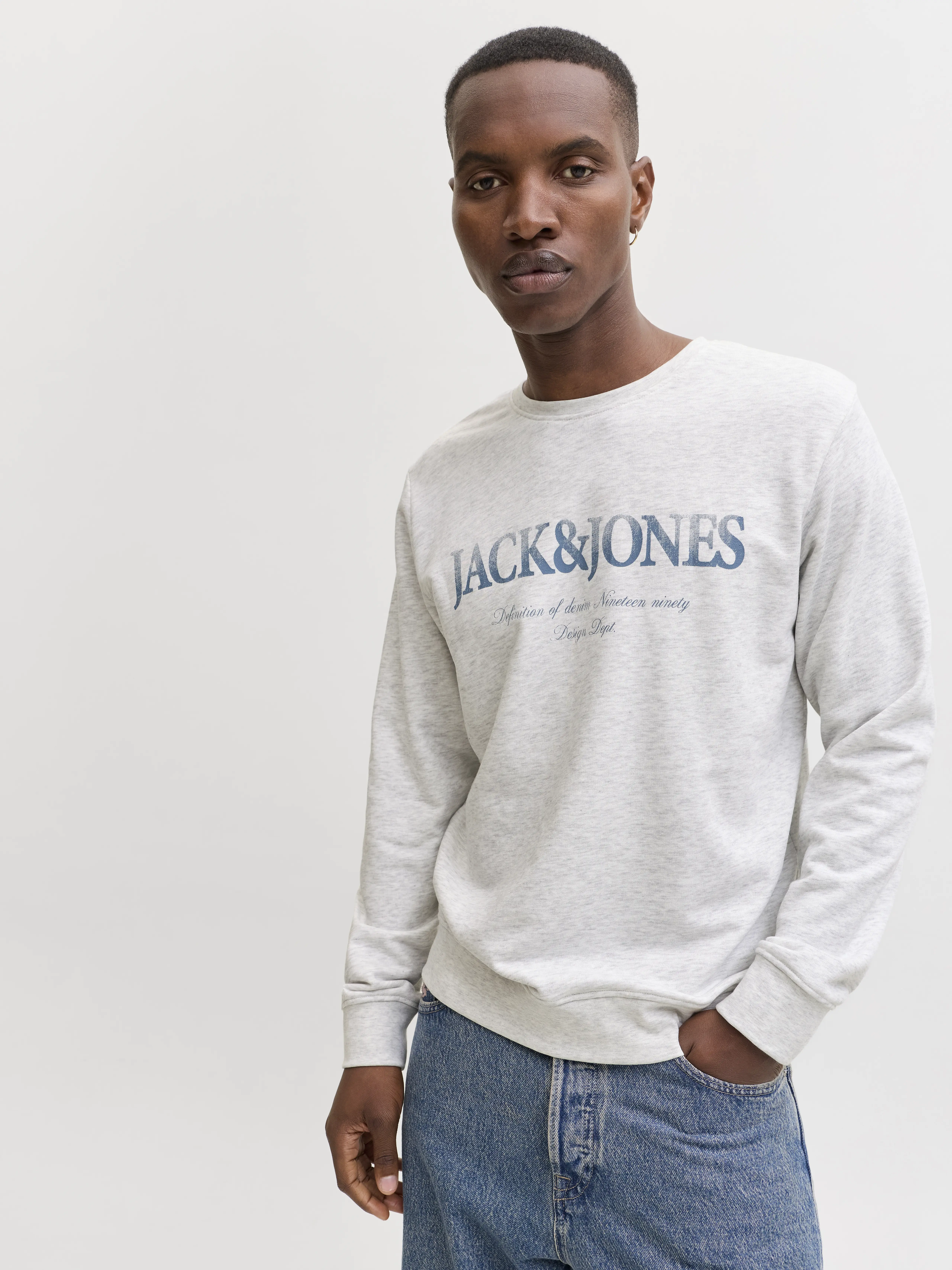 Jack & Jones - DEVIN / White - Sportos Férfi pulóver