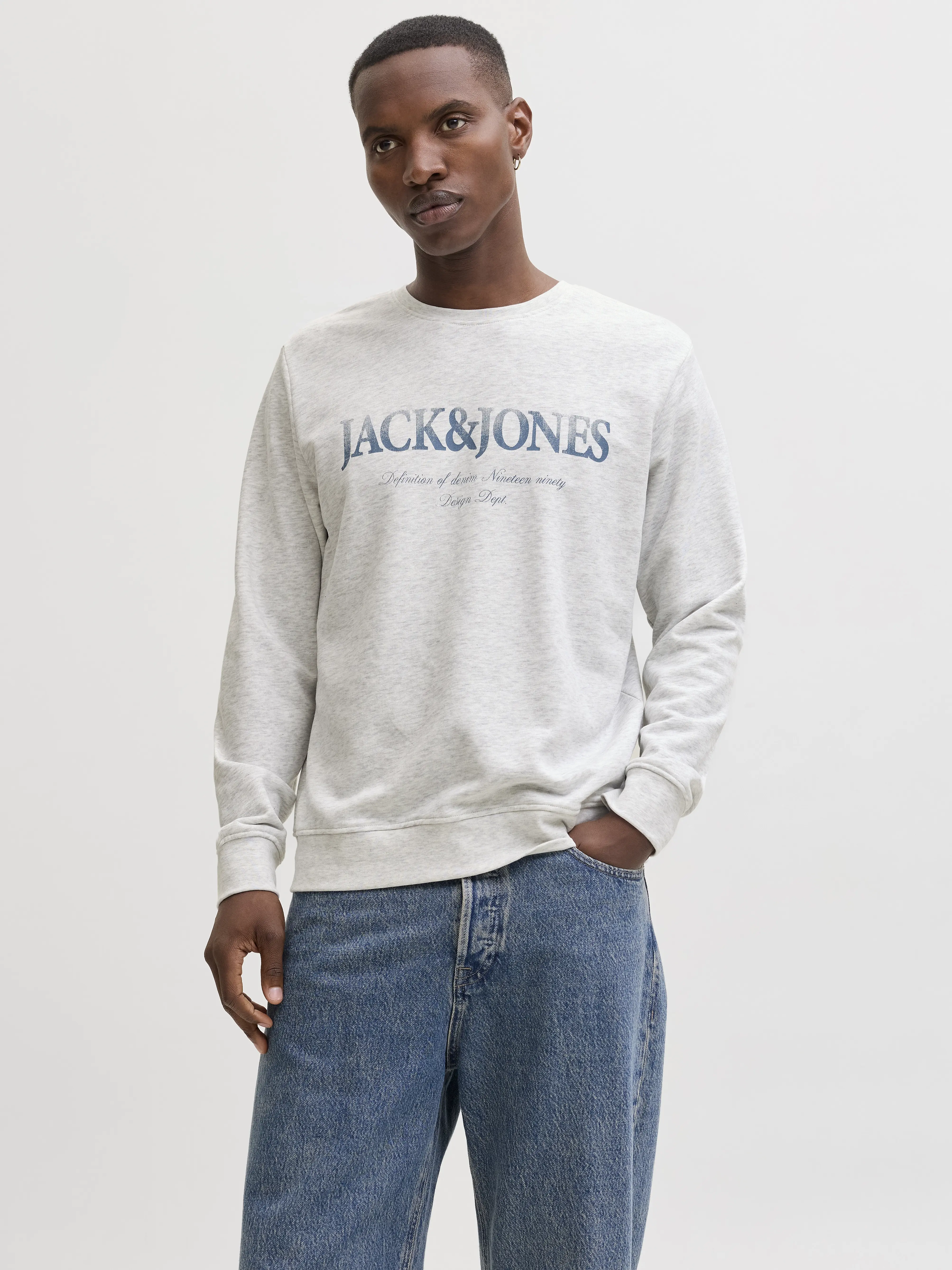 Jack & Jones - DEVIN / White - Sportos Férfi pulóver