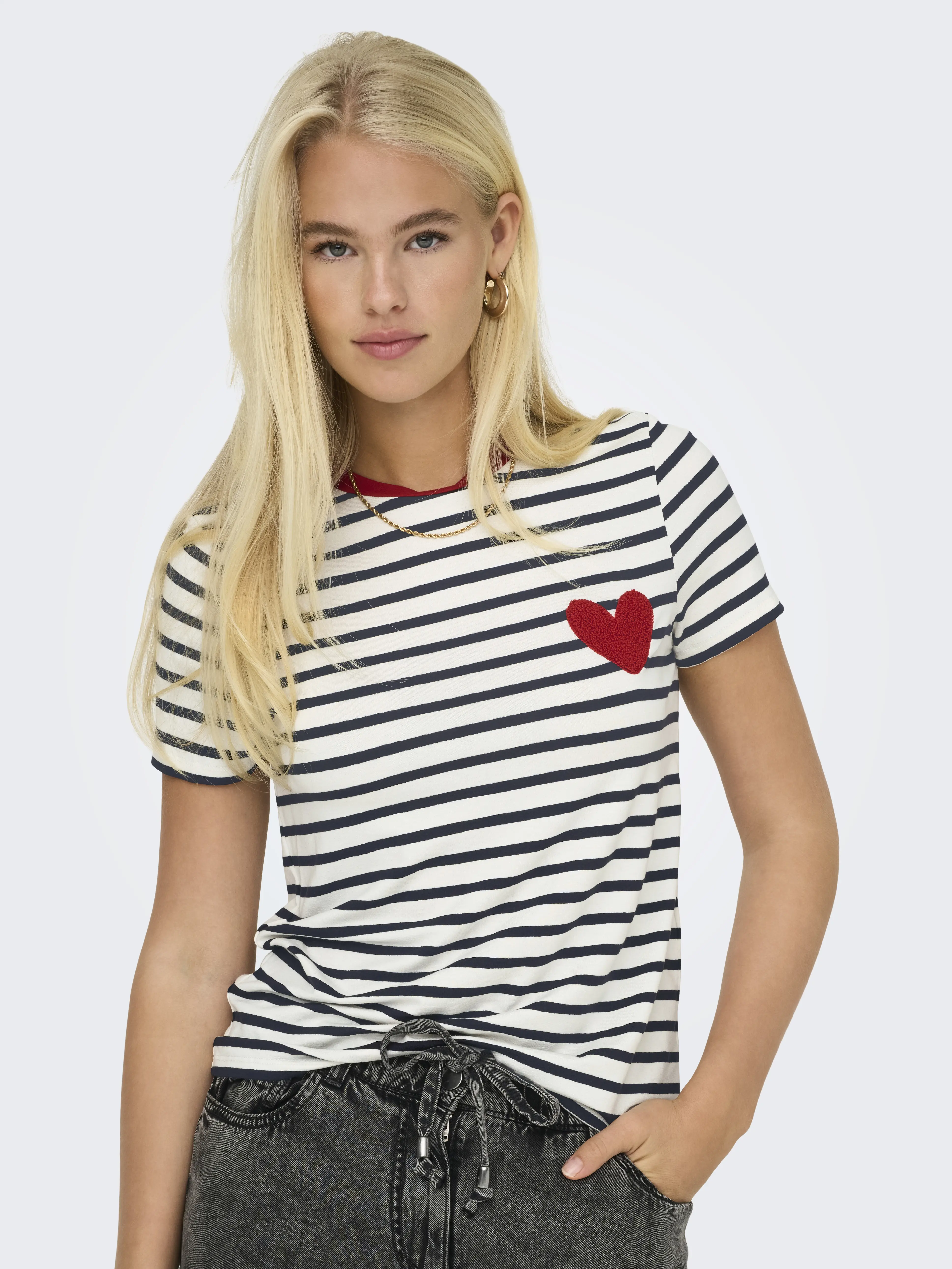 ONLY - HEART / White - Női póló