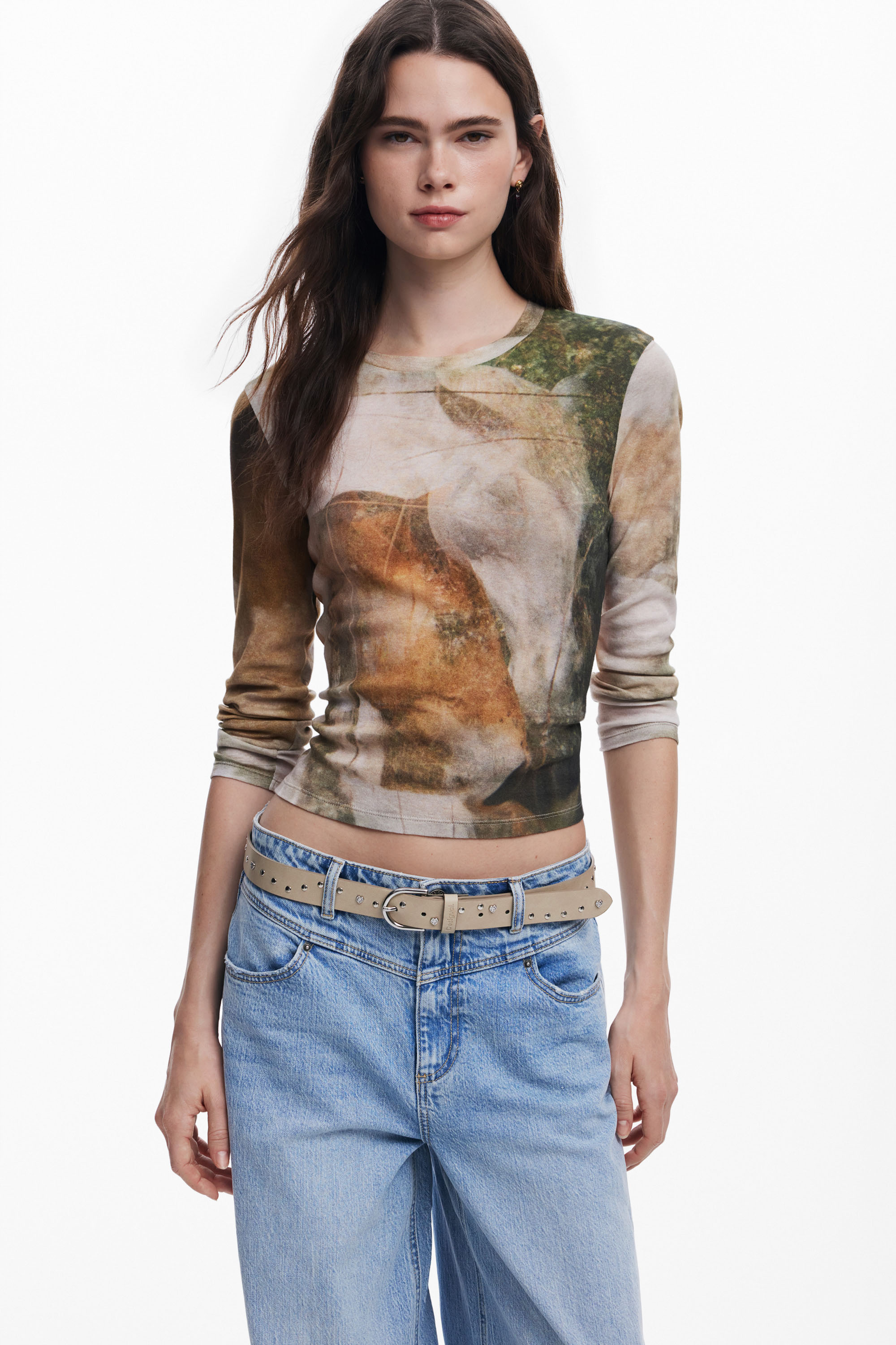 Desigual - HEART STUDS ECRU - Női öv