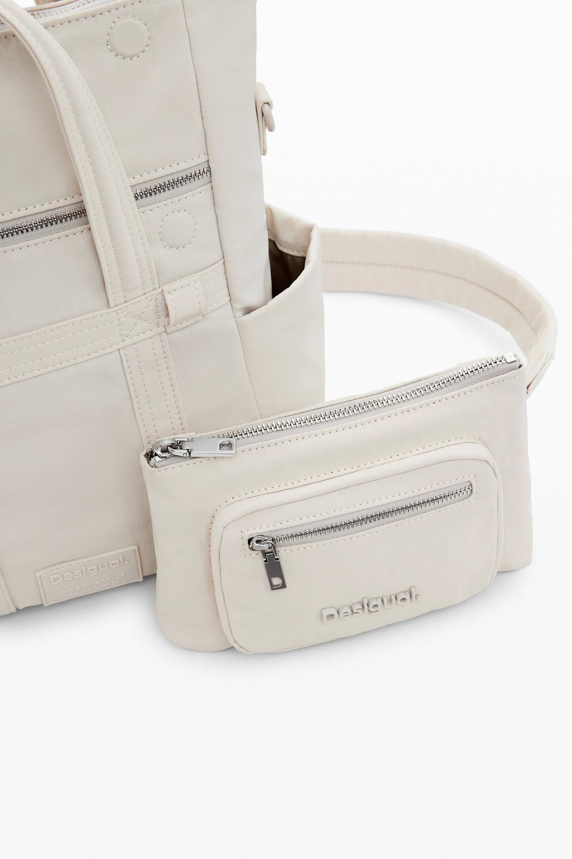Desigual - BASIC MODULAR VOYAGER MINI ECRU - 2in1 Női oldaltáska