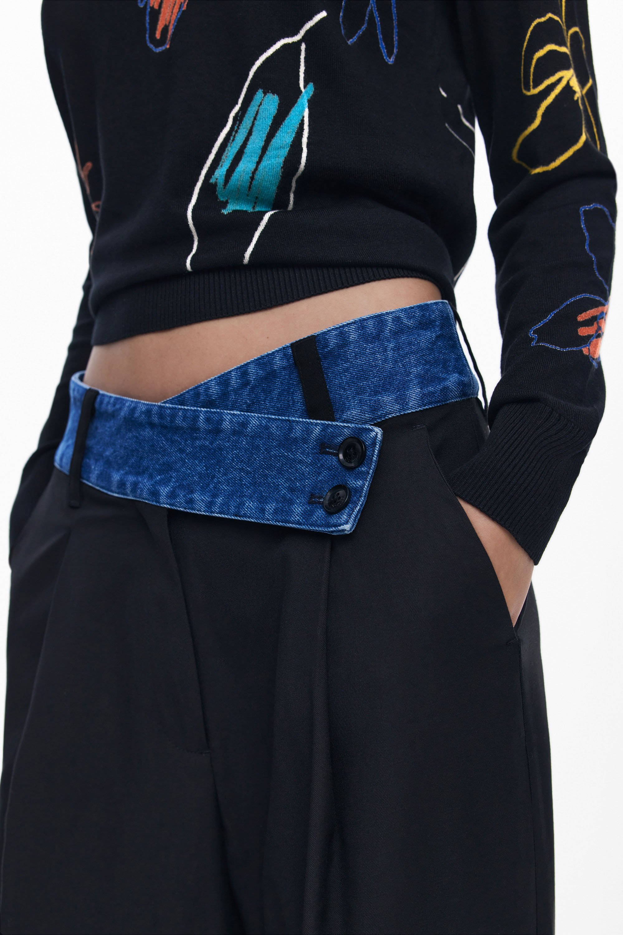 Desigual - DENIMWAIST - Elegáns Női nadrág