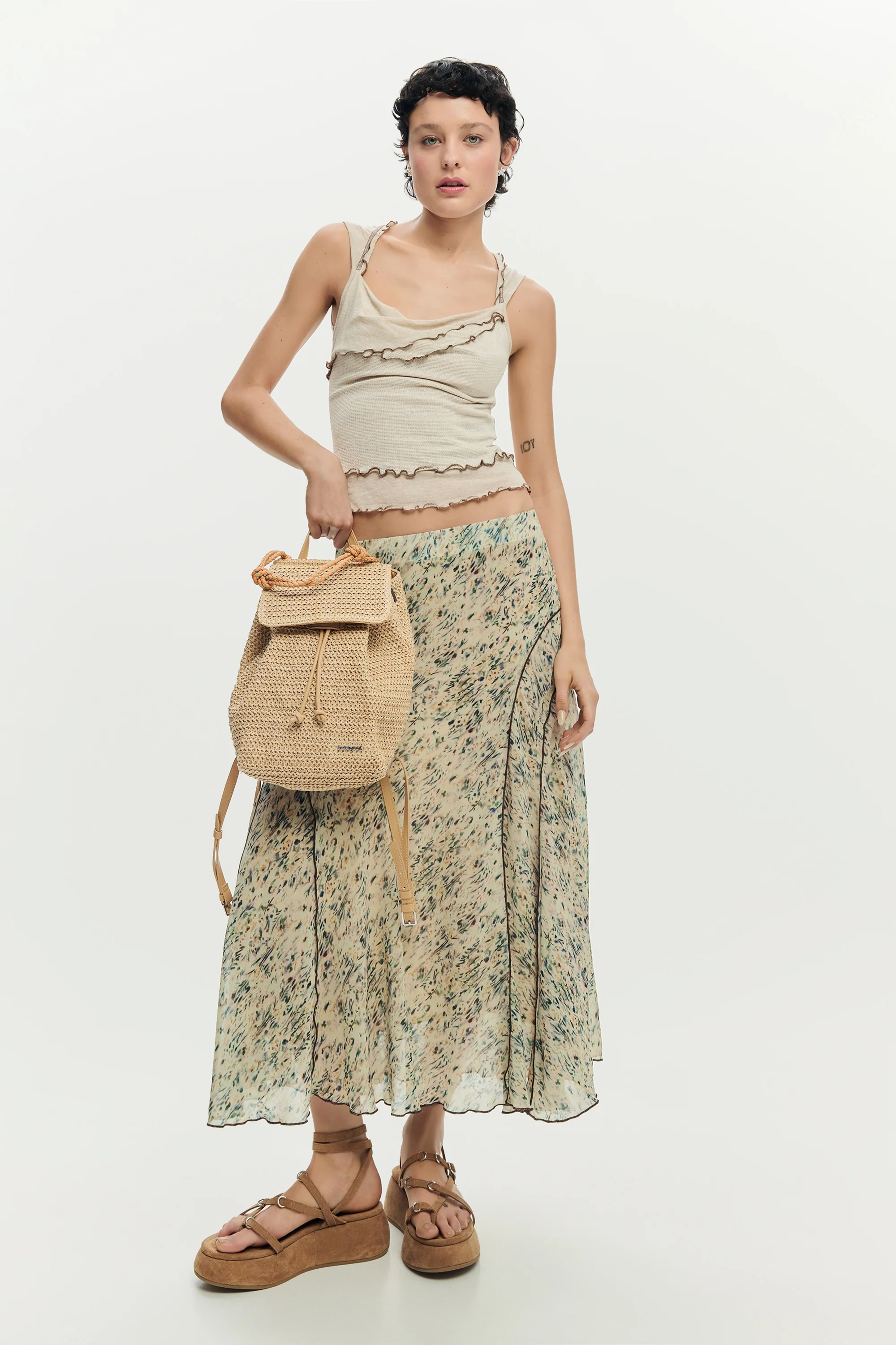 Desigual - HALF LOGO RAFFIA LUENA MINI - Női hátizsák