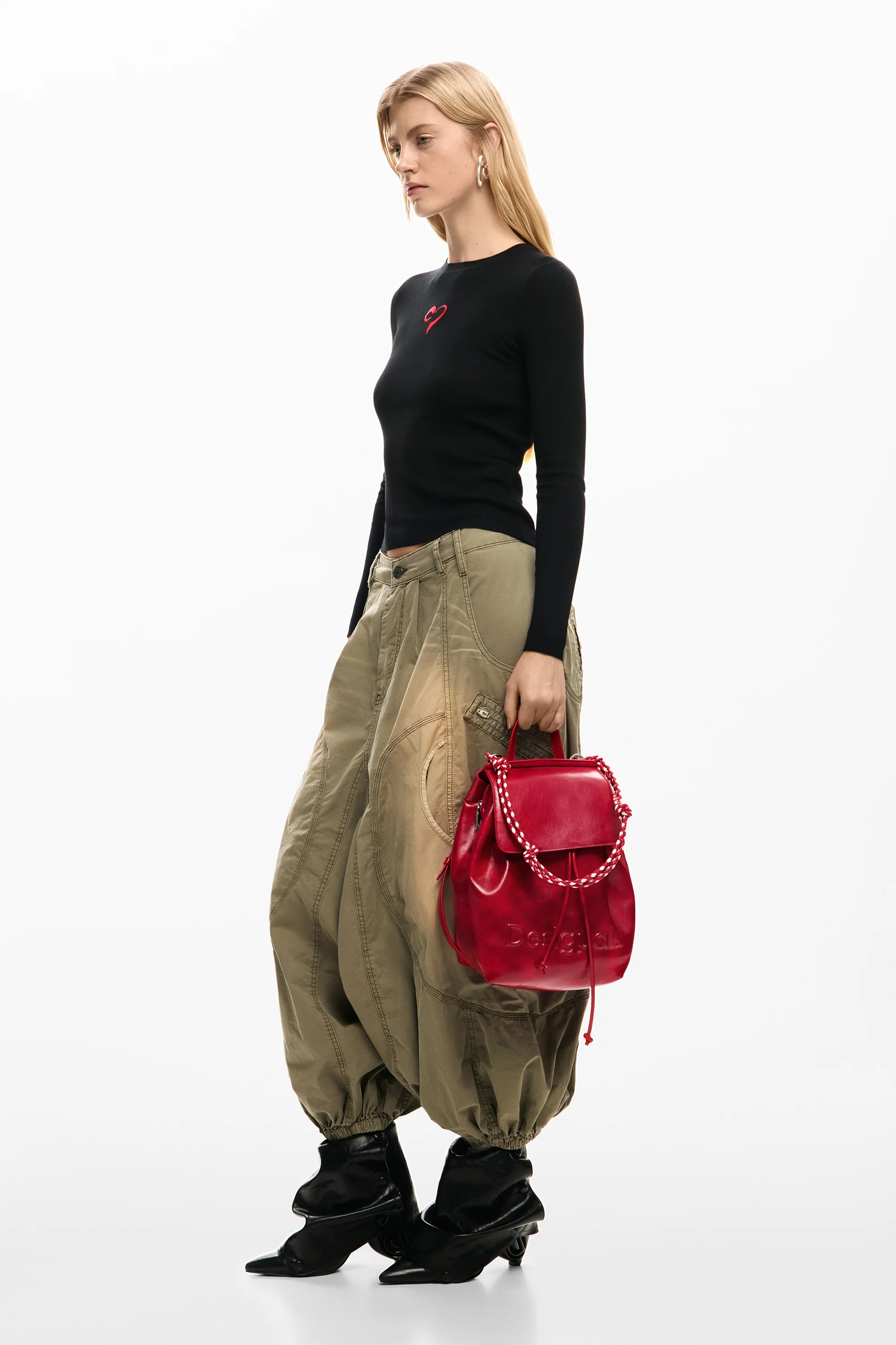 Desigual - HALF LOGO LUENA MINI RED - Női hátizsák