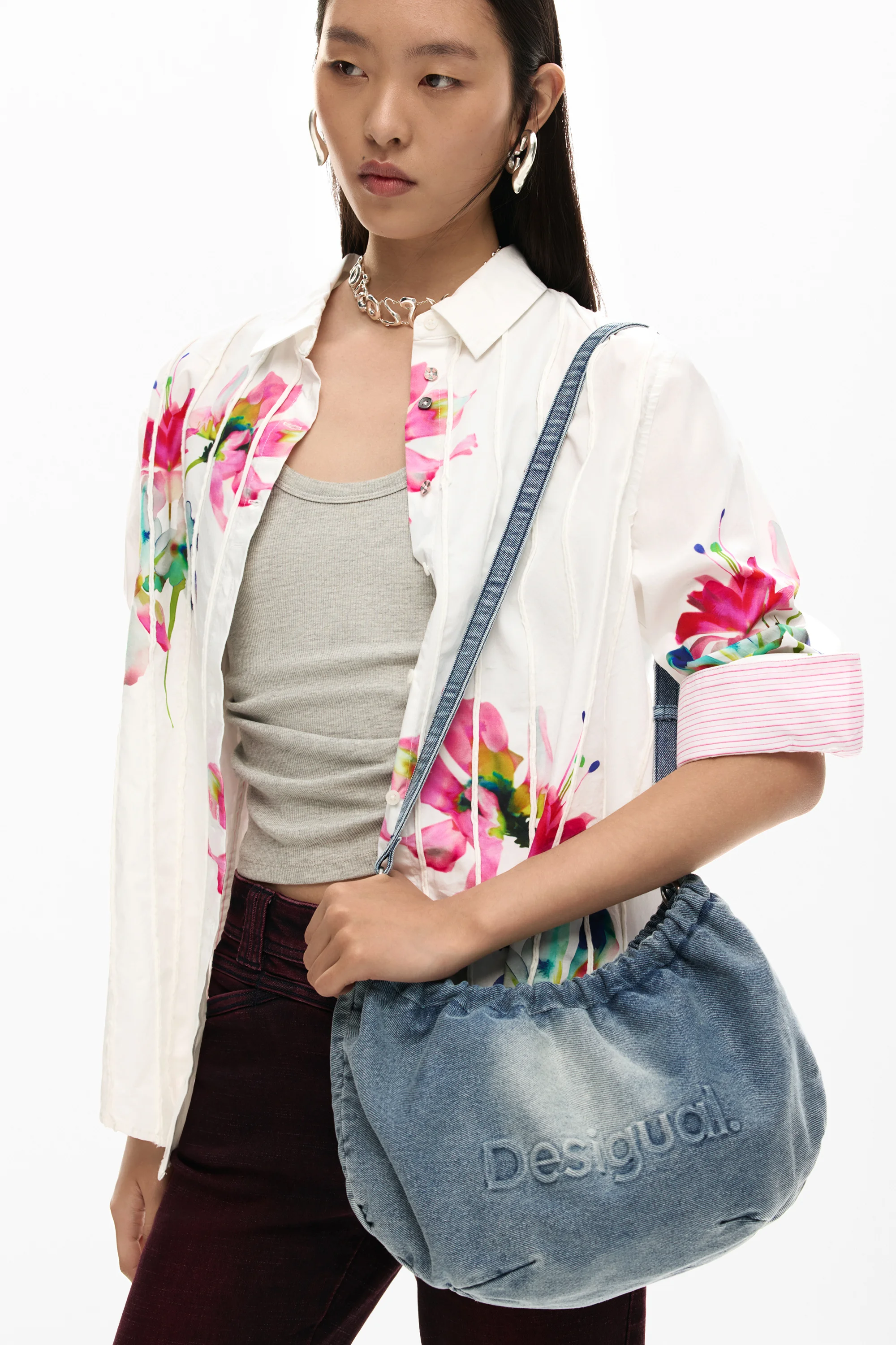 Desigual - HALF LOGO DENIM WAVERLY - Női oldaltáska