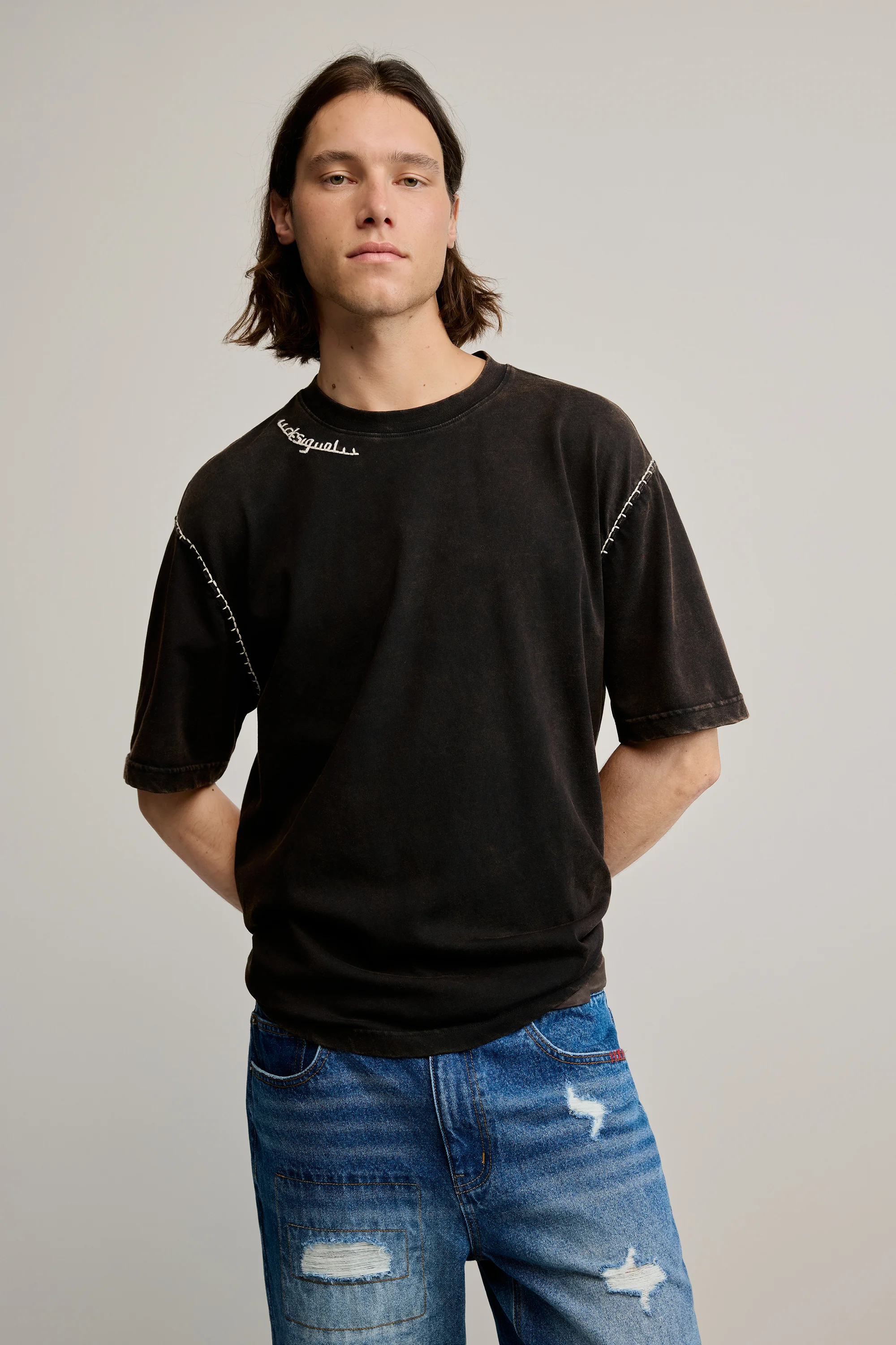 Desigual - STITCHINGS - Férfi póló