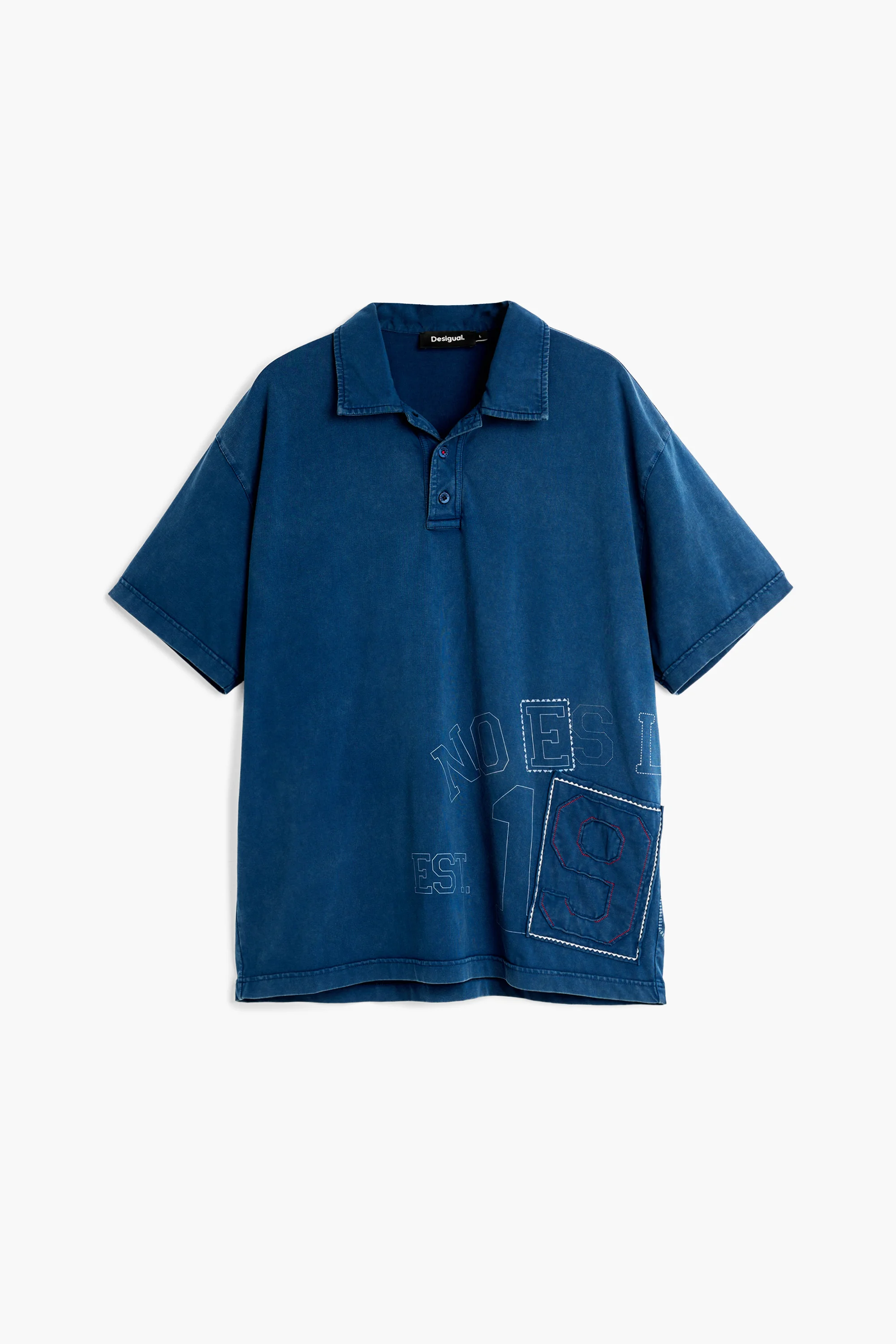 Desigual - POLO PATCH INDIGO - Galléros Férfi póló