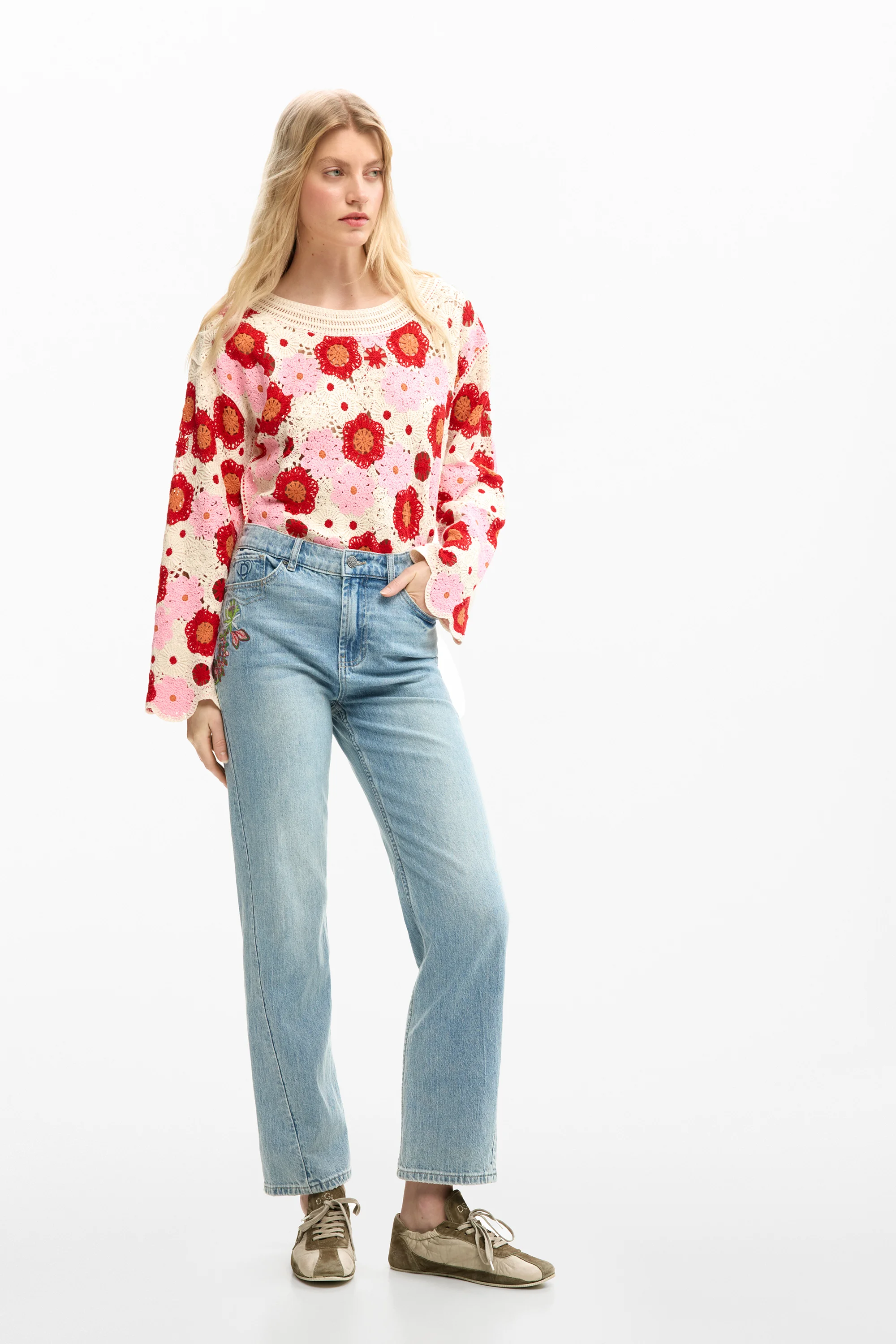 Desigual - FLORA - Női farmernadrág
