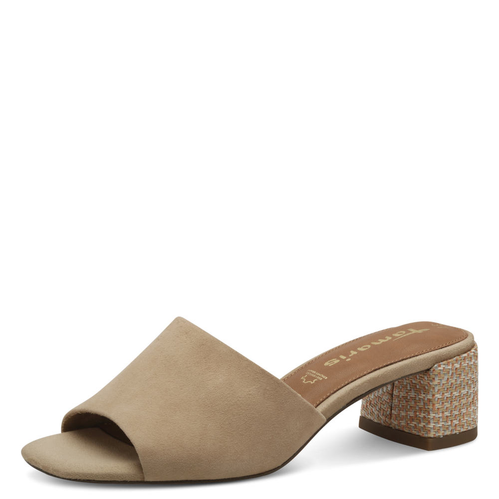 Tamaris - Magassarkú Bőr Női Papucs