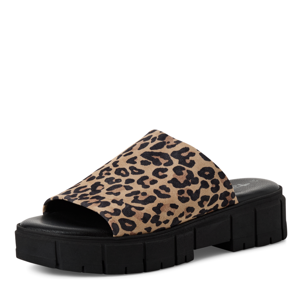 Tamaris - Platformos Bőr Női Papucs