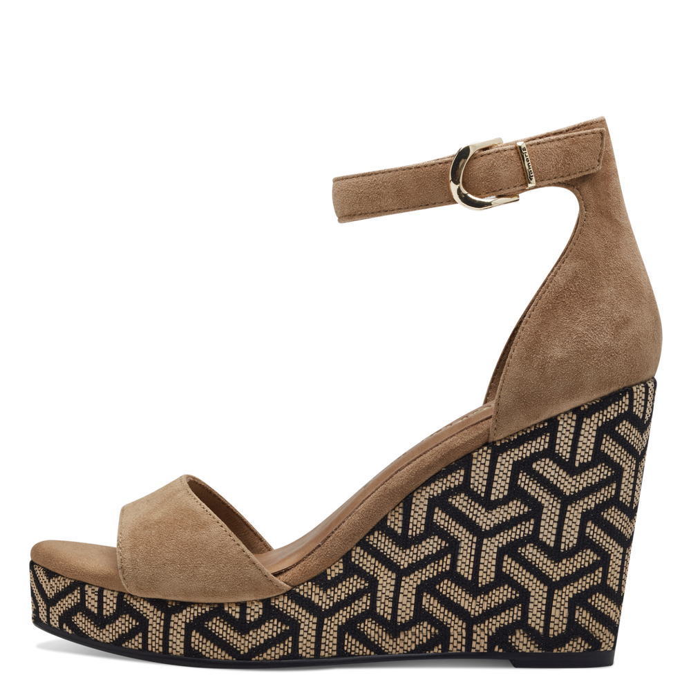 Tamaris - Magassarkú Platformos Bőr Női szandál