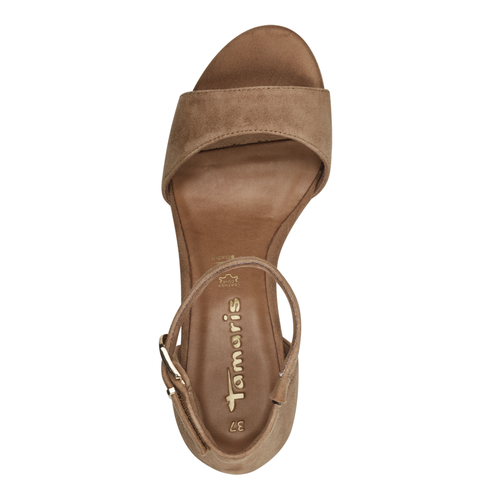 Tamaris - Magassarkú Platformos Bőr Női szandál