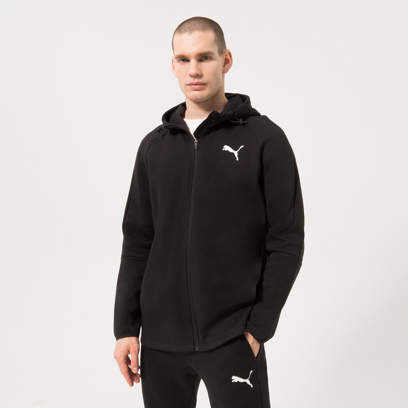 Puma - Evostripe Core Fz hoodie / Puma Black - Férfi melegítő pulóver