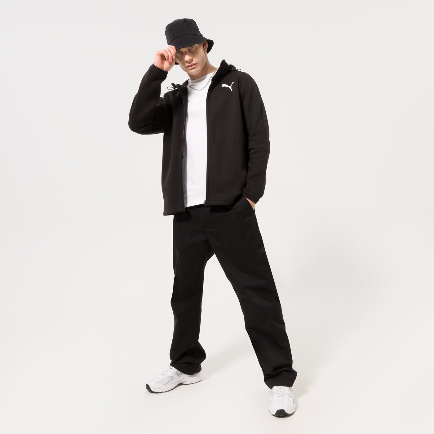 Puma - Evostripe Core Fz hoodie / Puma Black - Férfi melegítő pulóver