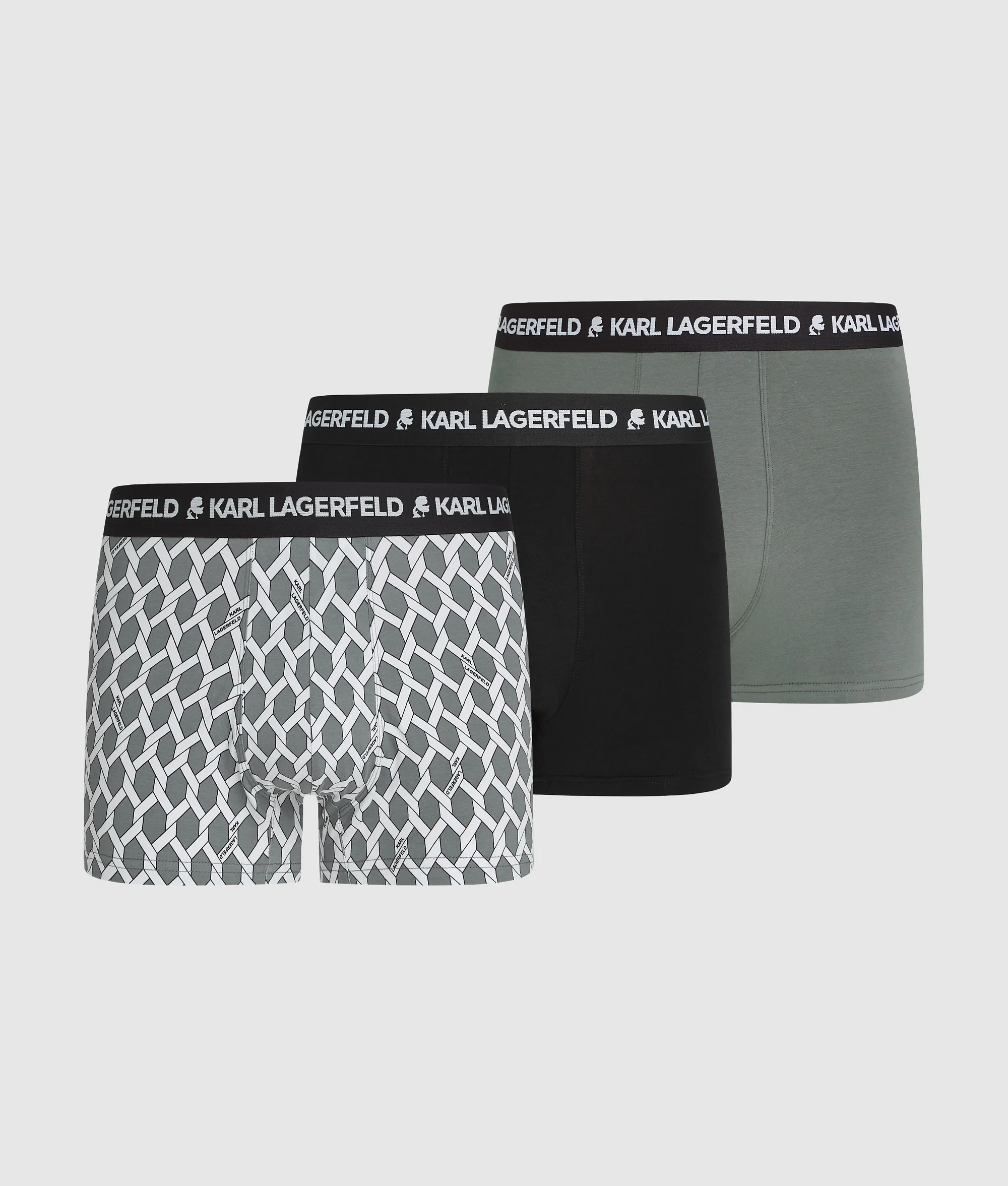 Karl Lagerfeld - Logo Monochrome Trunks - Férfi Alsónadrág szett - 3 db