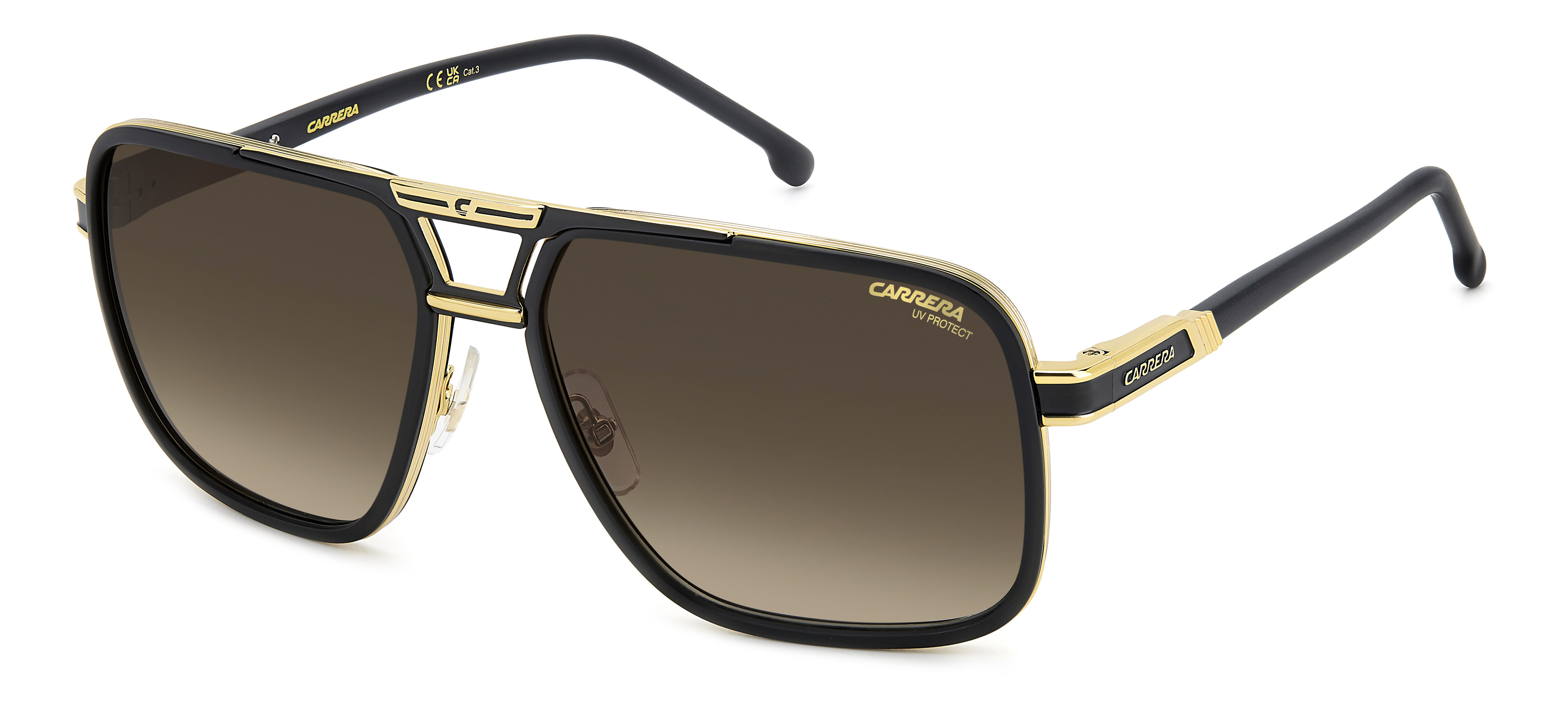 Carrera napszemüveg - Matte Black Gold / Clean / Brown gradient - Extra lencsével