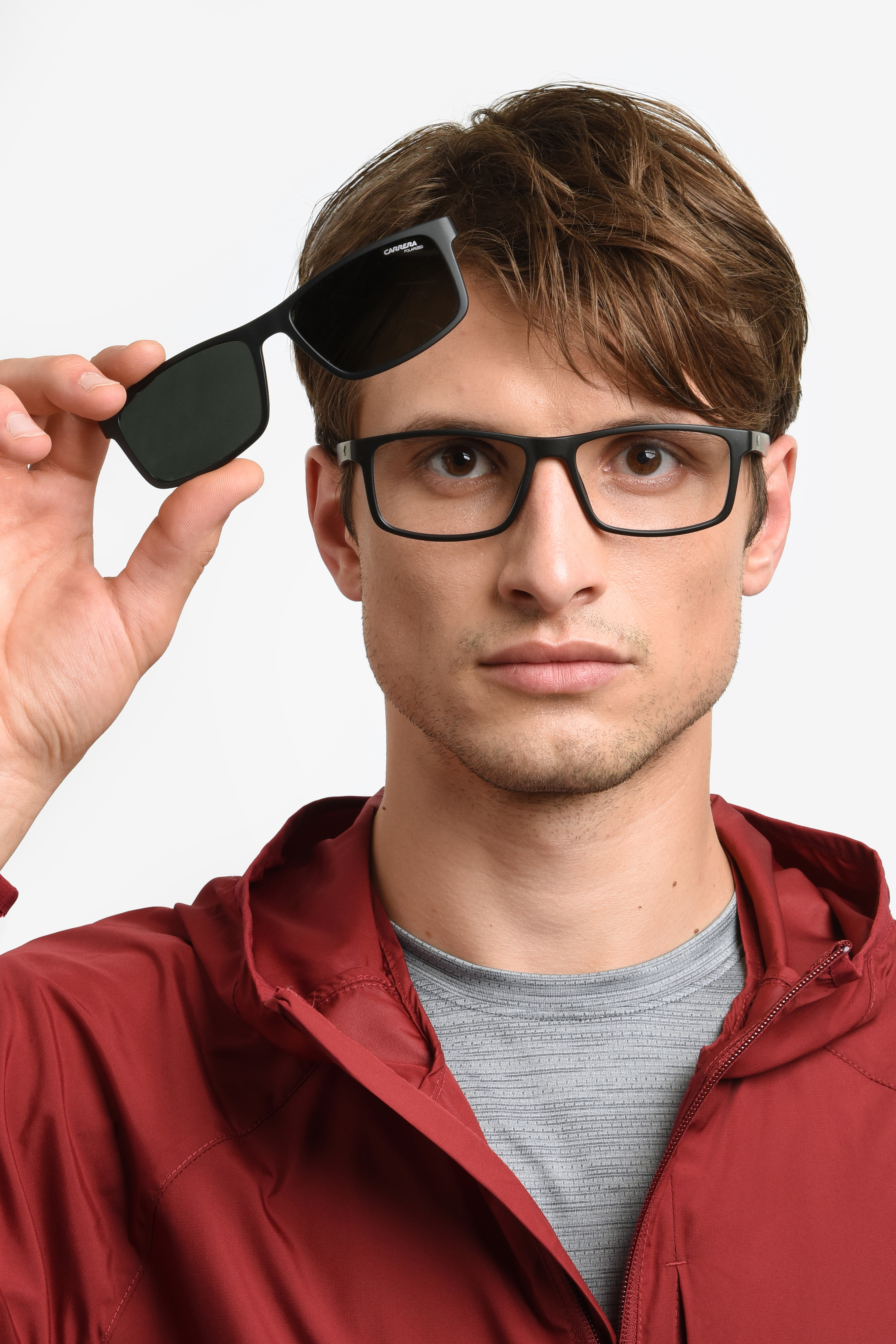 Carrera napszemüveg - Matte Black / Clear / Green Polarized - Extra lencsével