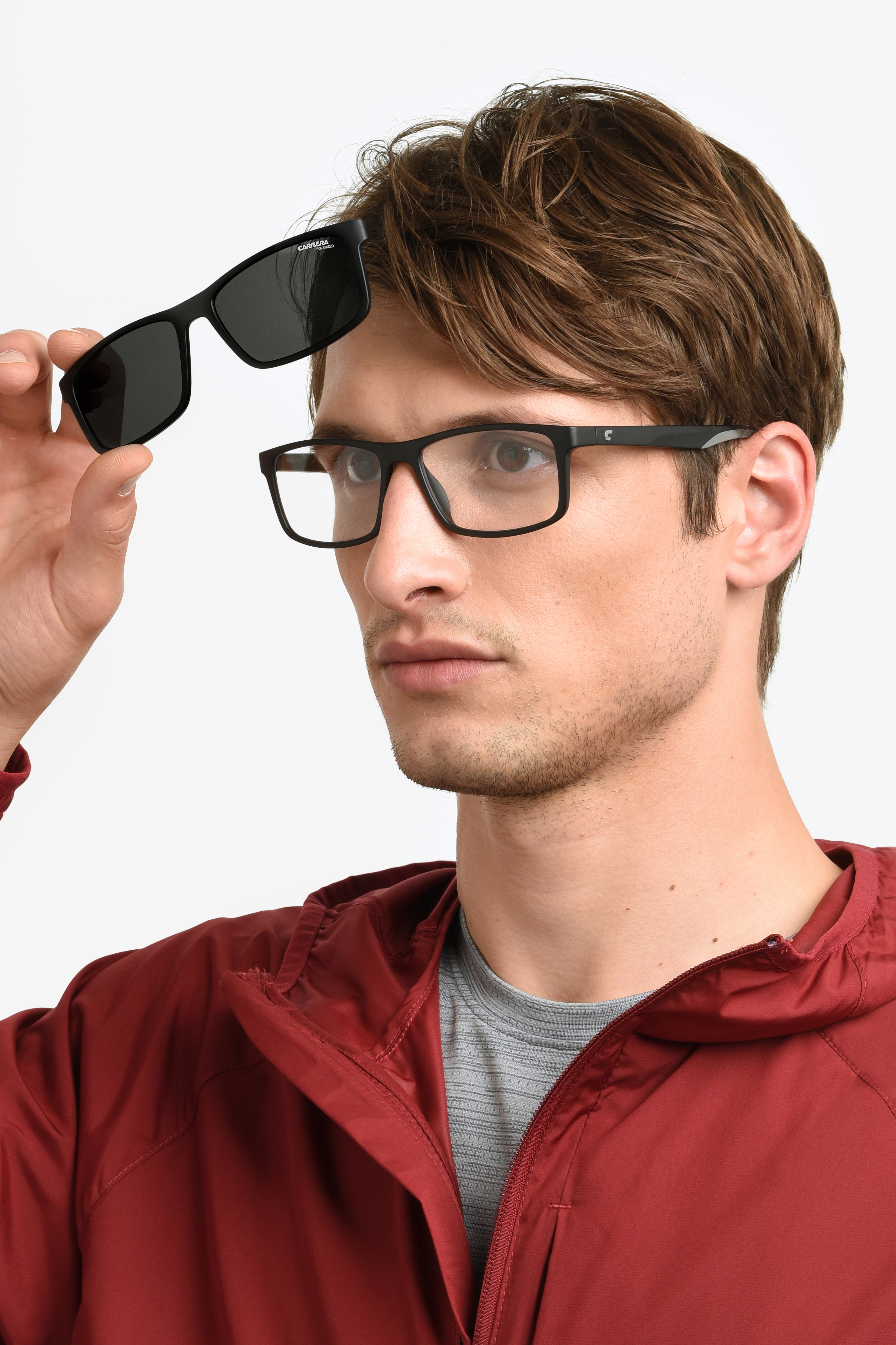 Carrera napszemüveg - Matte Black / Clear / Green Polarized - Extra lencsével