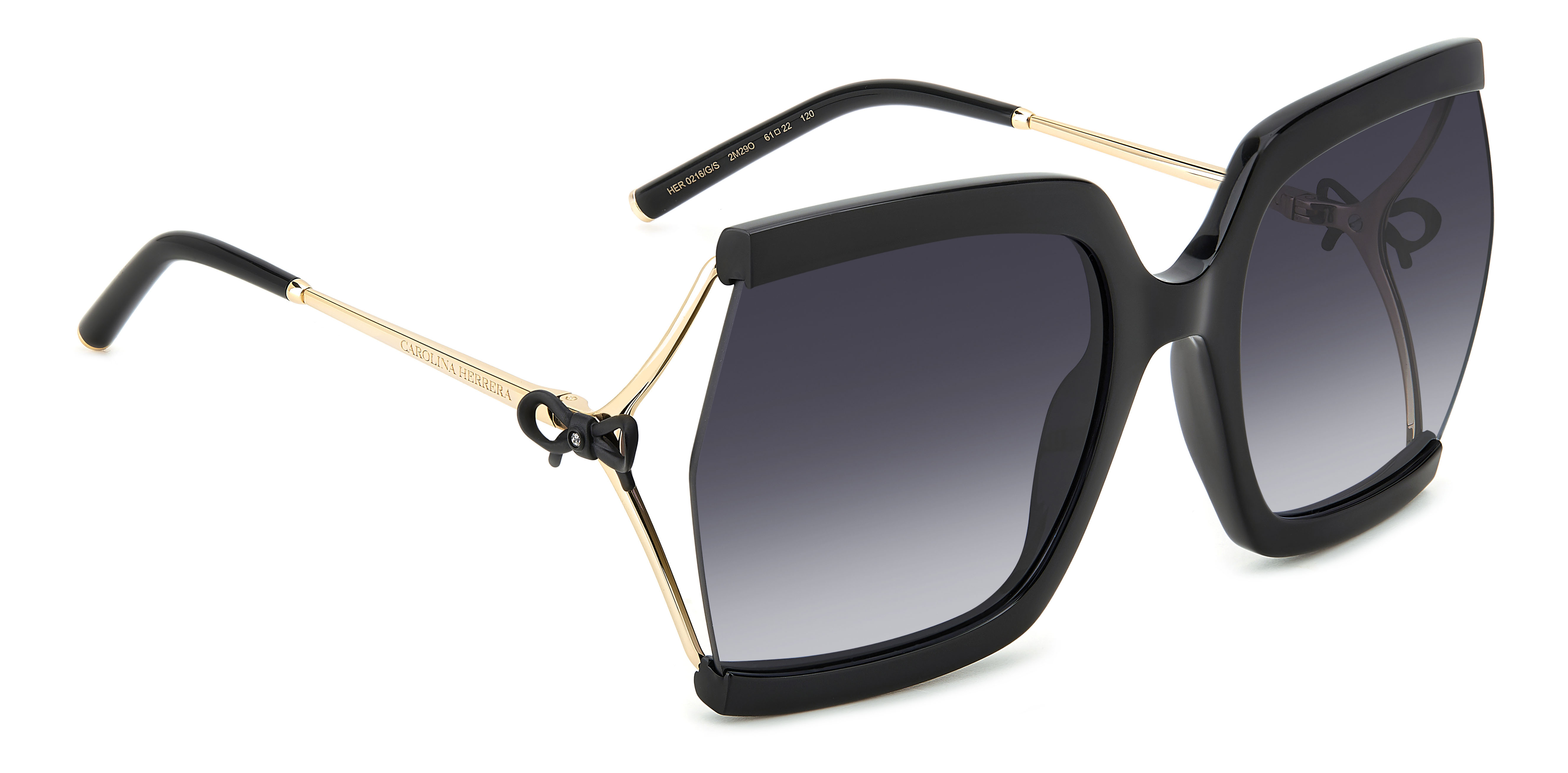 Carolina Herrera napszemüveg - Bow - Black Gold / Dark Grey Gradient
