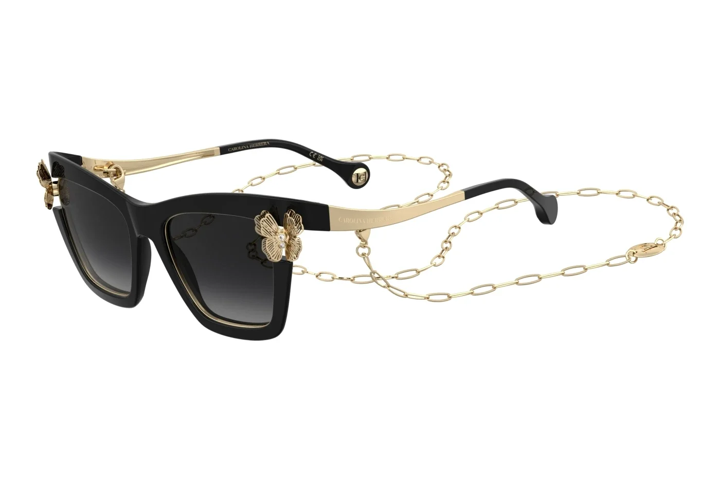 Carolina Herrera napszemüveg - La Bomba - Shiny Black / Gradient Grey - Díszdobozban, ajándék parfümmel - 50ml