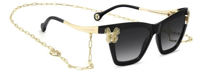 Carolina Herrera napszemüveg - La Bomba - Shiny Black / Gradient Grey - Díszdobozban, ajándék parfümmel - 50ml