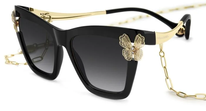 Carolina Herrera napszemüveg - La Bomba - Shiny Black / Gradient Grey - Díszdobozban, ajándék parfümmel - 50ml