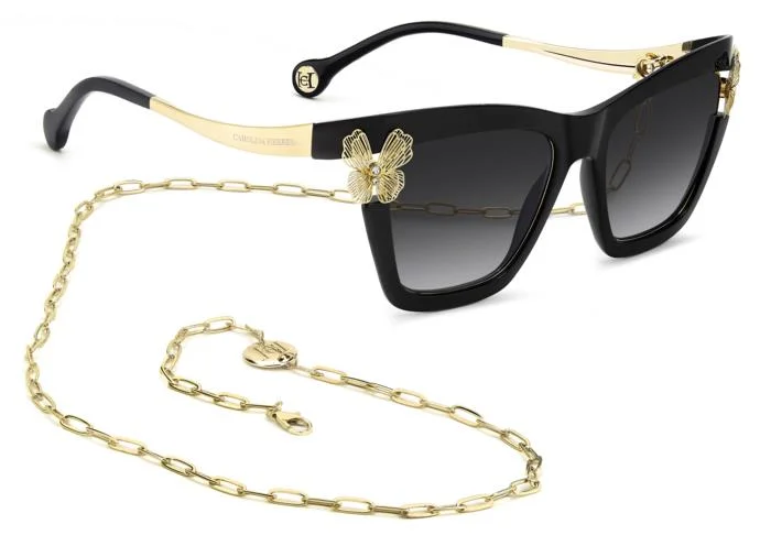 Carolina Herrera napszemüveg - La Bomba - Shiny Black / Gradient Grey - Díszdobozban, ajándék parfümmel - 50ml