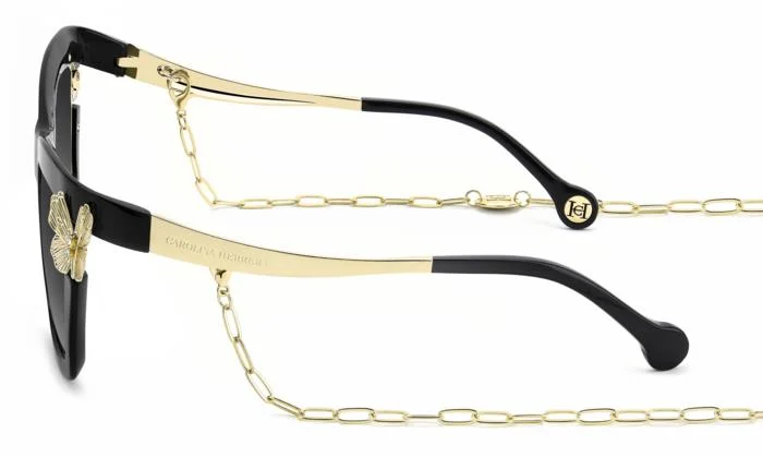 Carolina Herrera napszemüveg - La Bomba - Shiny Black / Gradient Grey - Díszdobozban, ajándék parfümmel - 50ml