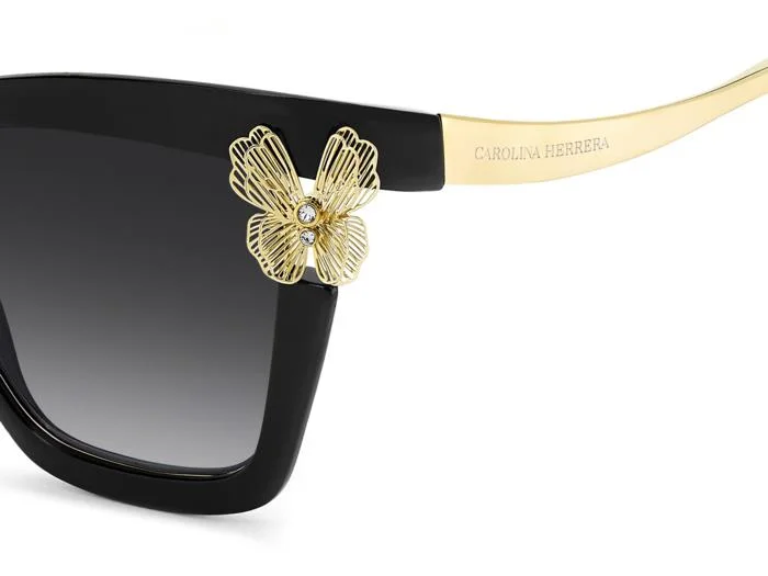 Carolina Herrera napszemüveg - La Bomba - Shiny Black / Gradient Grey - Díszdobozban, ajándék parfümmel - 50ml